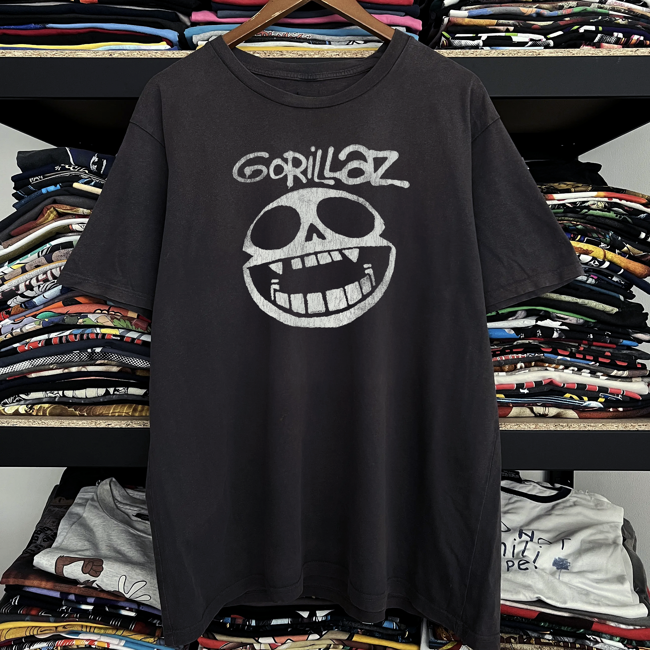 Vintage-Channel Y2k Gorillaz Xray Skull Black Tee-Vintage-Channel