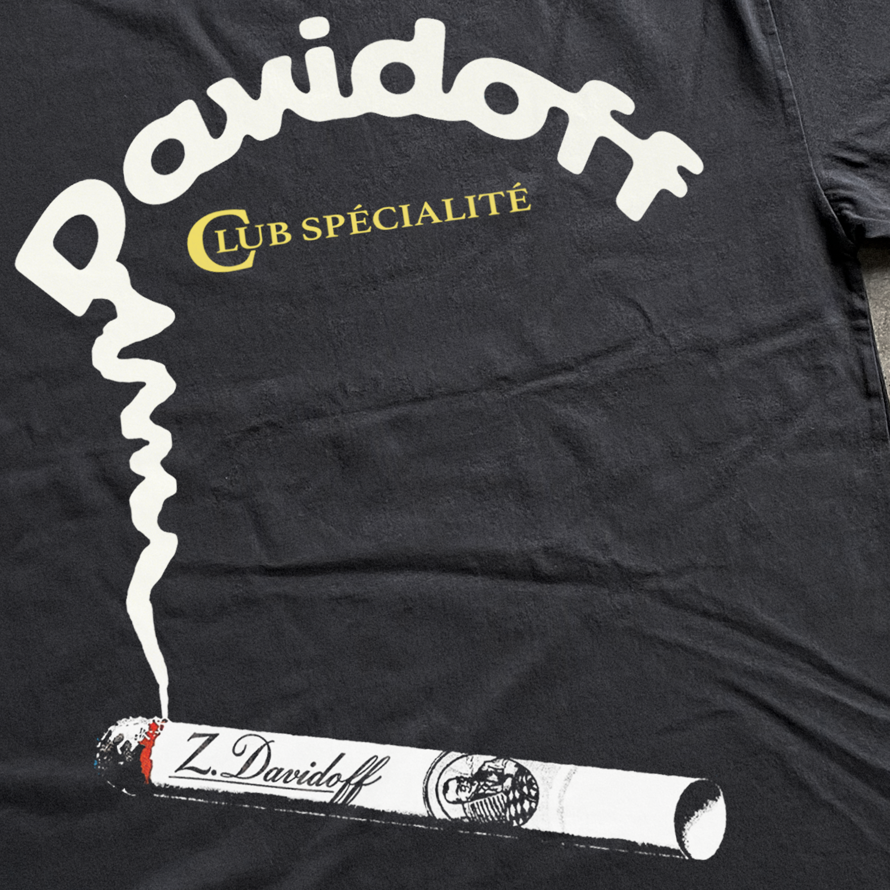 Vintage-Channel Davidoff Cigarettes 'Smoke' Heavyweight Black T-Shirt-Vintage-Channel