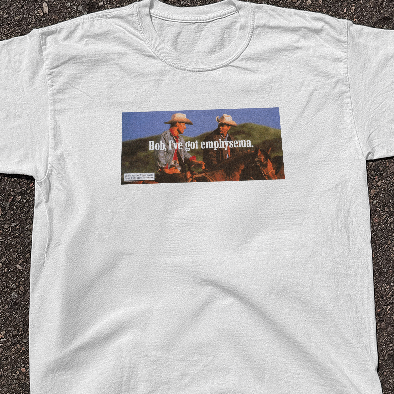 Vintage-Channel Marlboro 'Bob, I've Got Emphysema' Vintage White Tee-Vintage-Channel