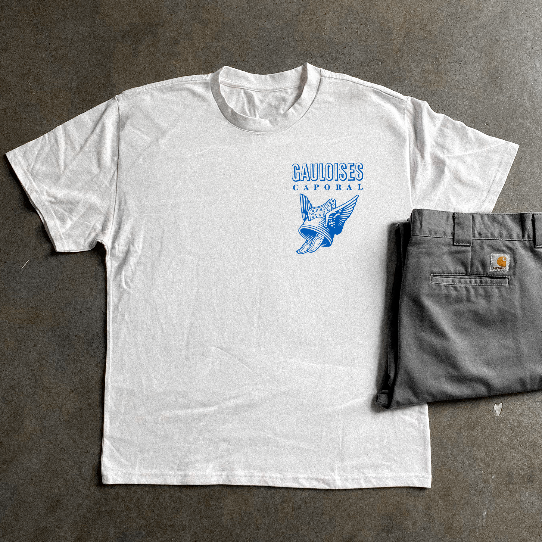 Vintage-Channel 'Gauloises Cigarettes' Box Heavyweight White T-Shirt-Vintage-Channel