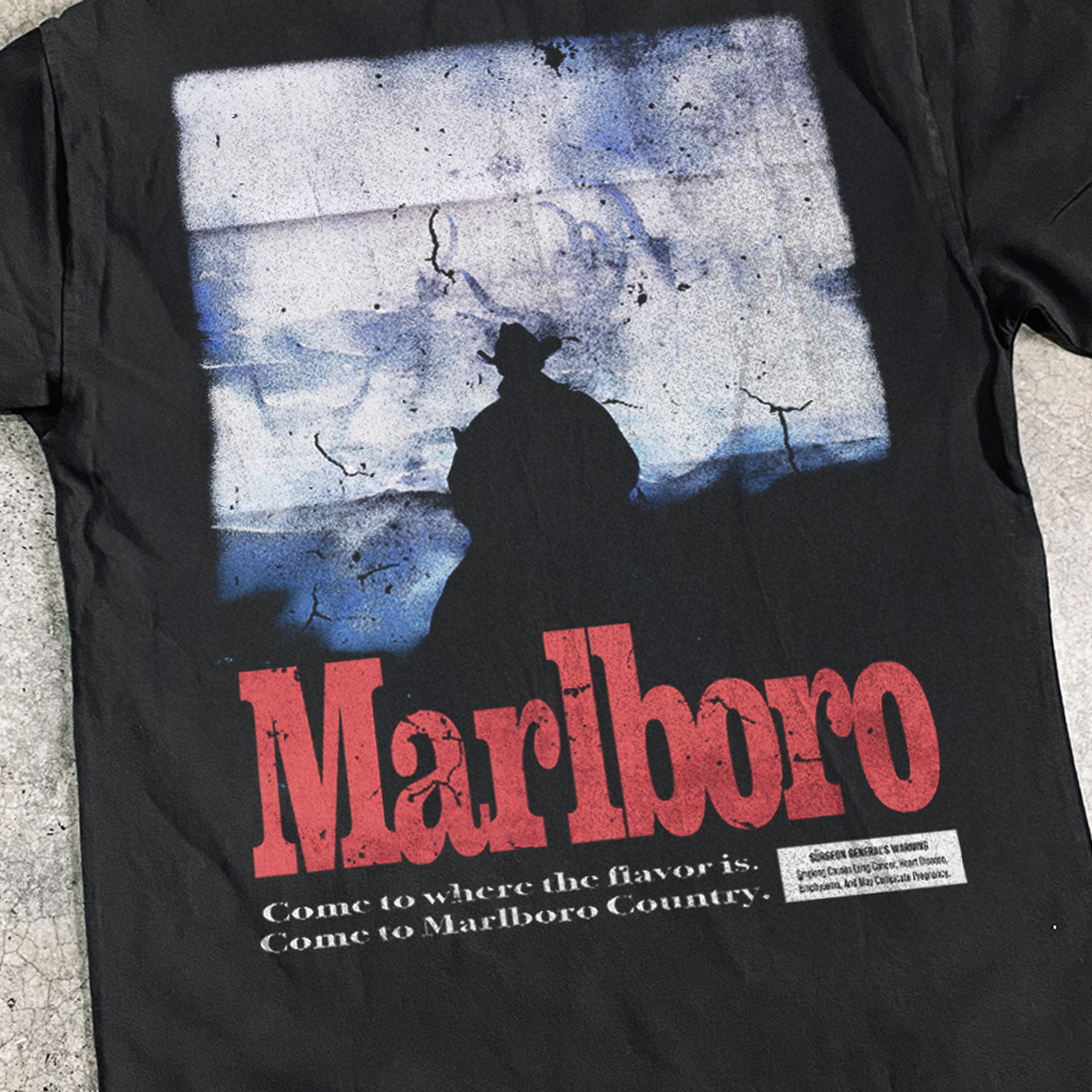 Vintage-Channel Country 'Herd' Heavy Faded Black Tee-Vintage-Channel