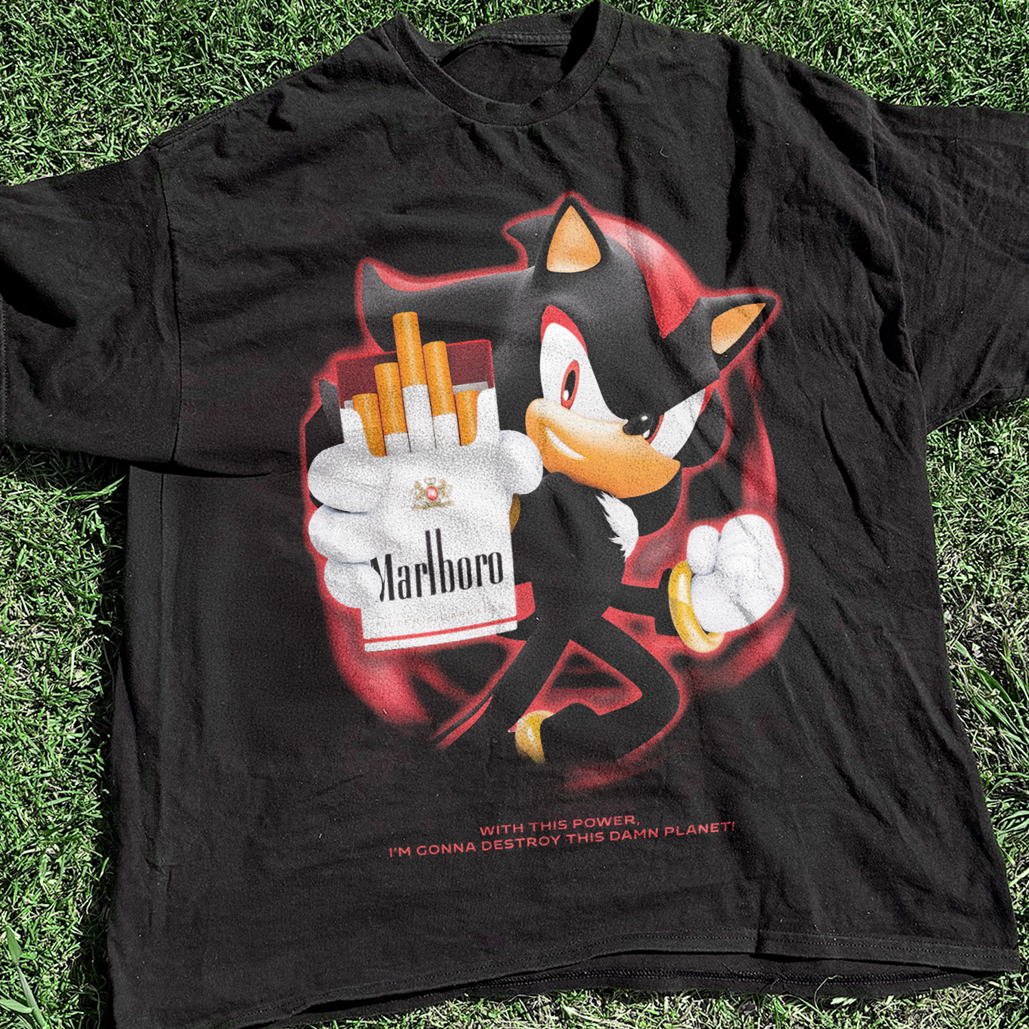 Vintage-Channel Shadow 'Marlboro Power' Vintage Black Tee-Vintage-Channel