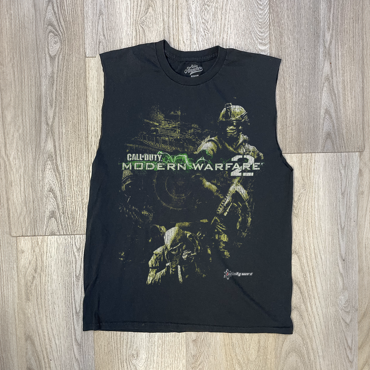 Vintage-Channel Modern Warfare 2 Black Cut Off Tank Top-Vintage-Channel