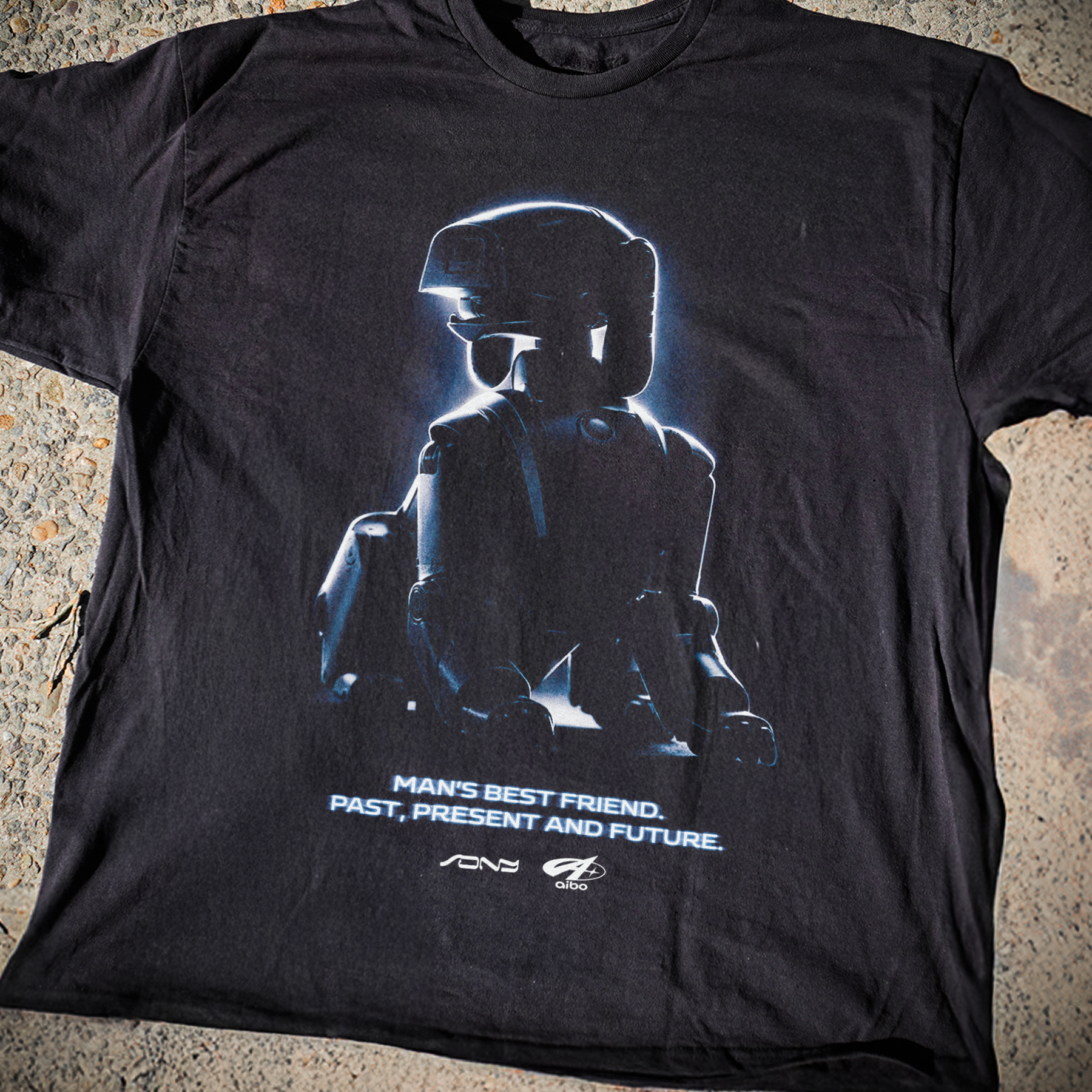 Vintage-Channel Sony 'AIBO' Robo-Dog 90s Promo Faded Tee-Vintage-Channel