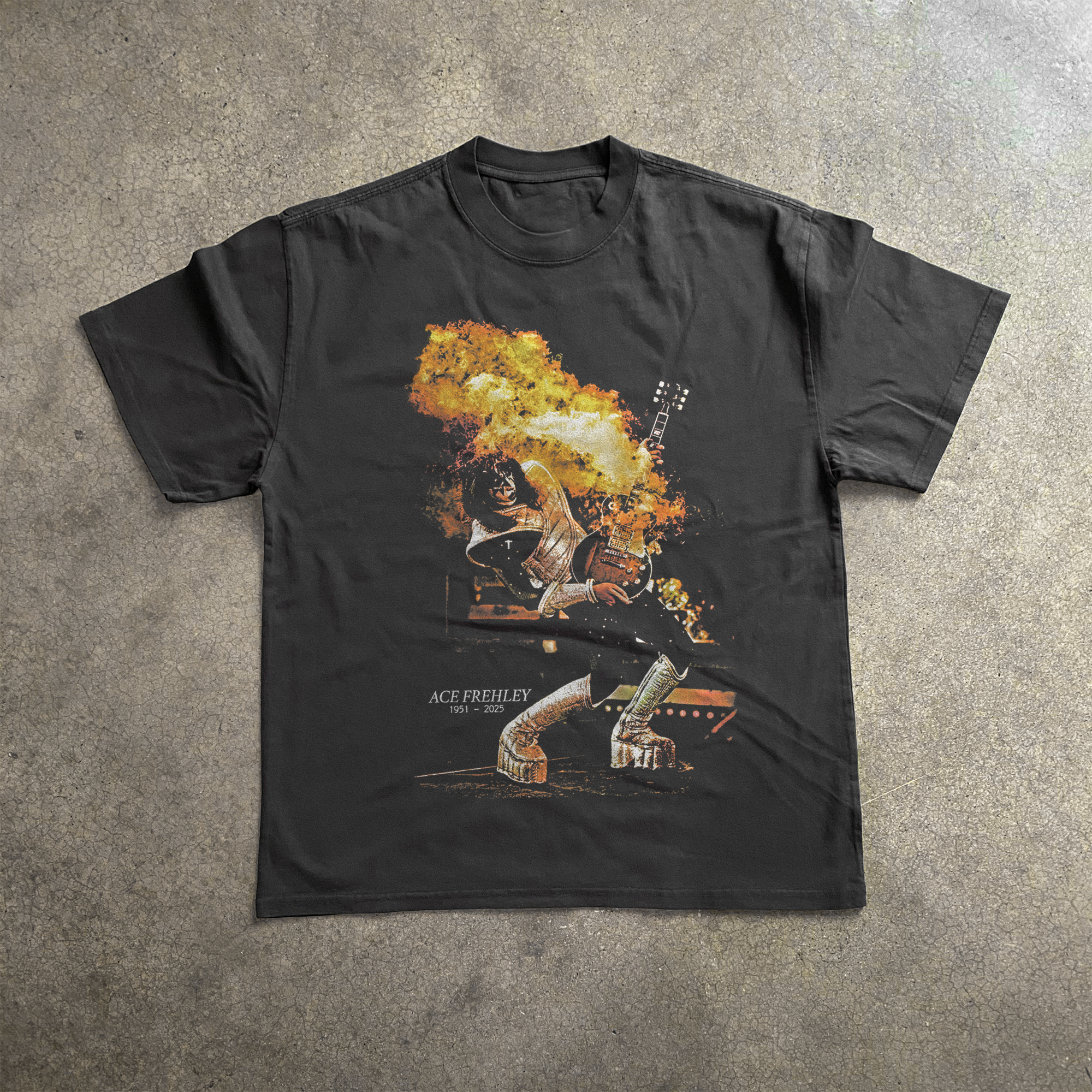Vintage-Channel Ace Frehley Heavyweight Black T-Shirt-Vintage-Channel