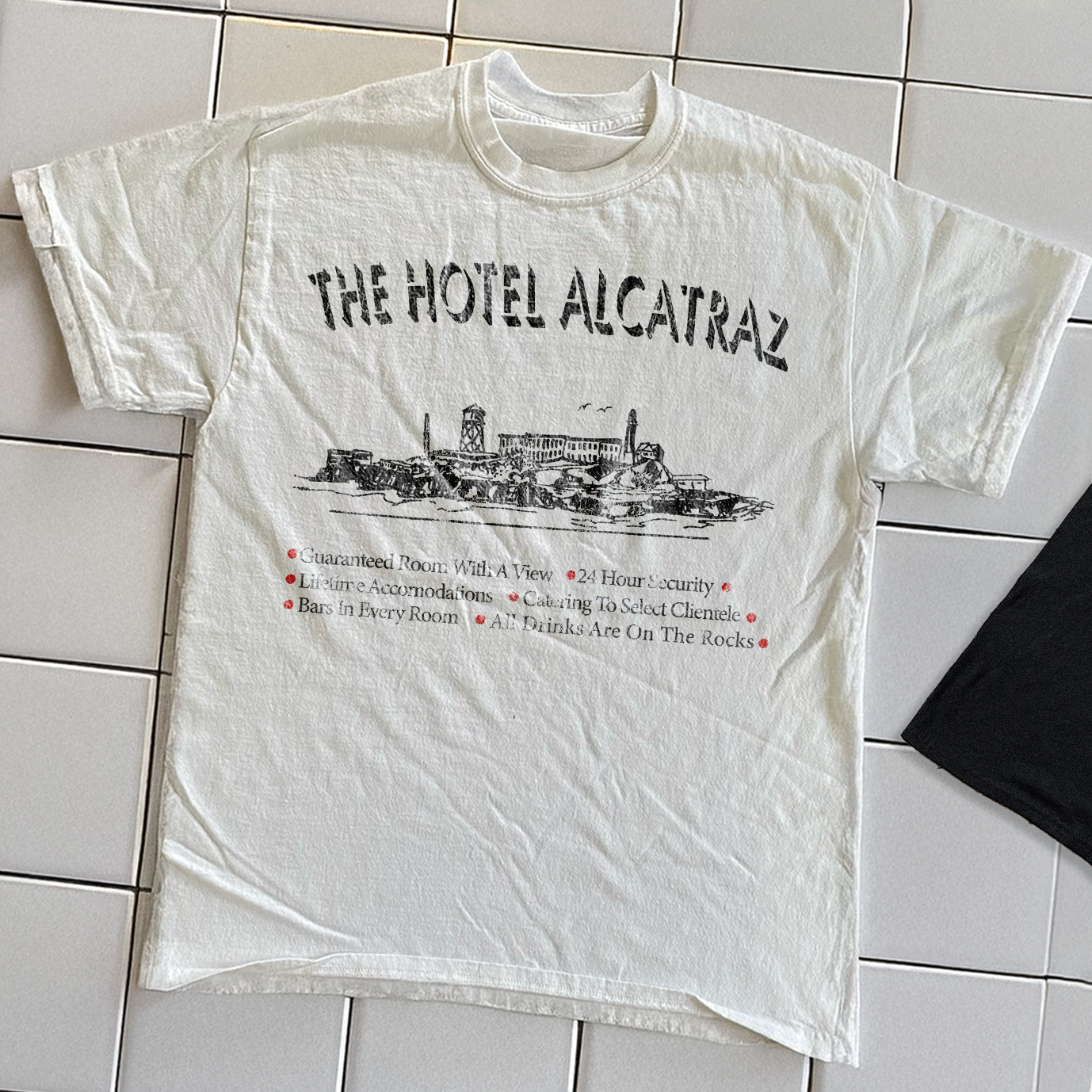 Vintage-Channel 90s Hotel Alcatraz Rare White T-Shirt-Vintage-Channel