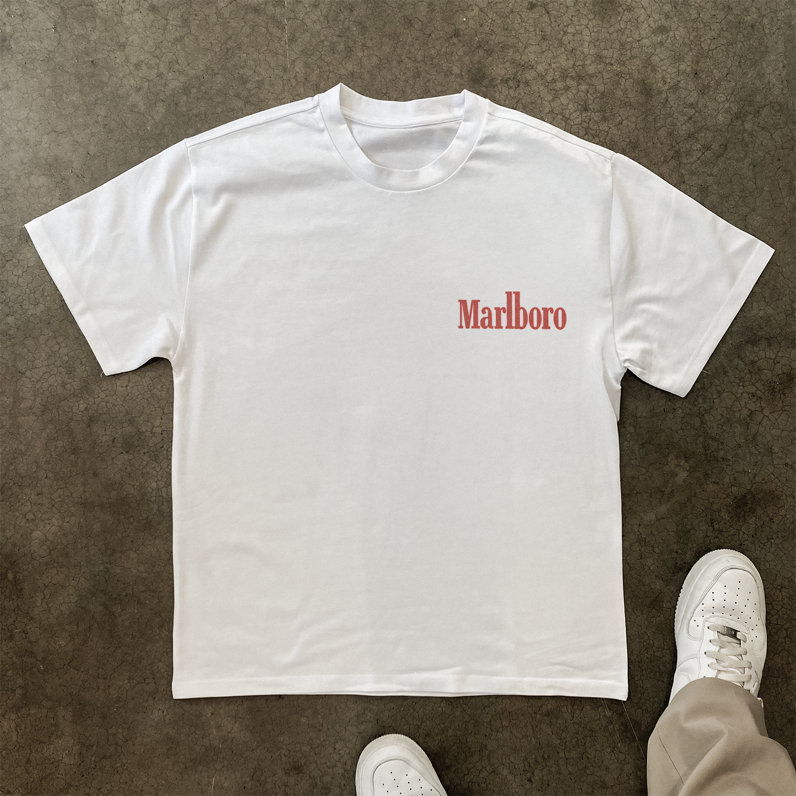 Vintage-Channel Marlo smoker Heavyweight White T-Shirt-Vintage-Channel