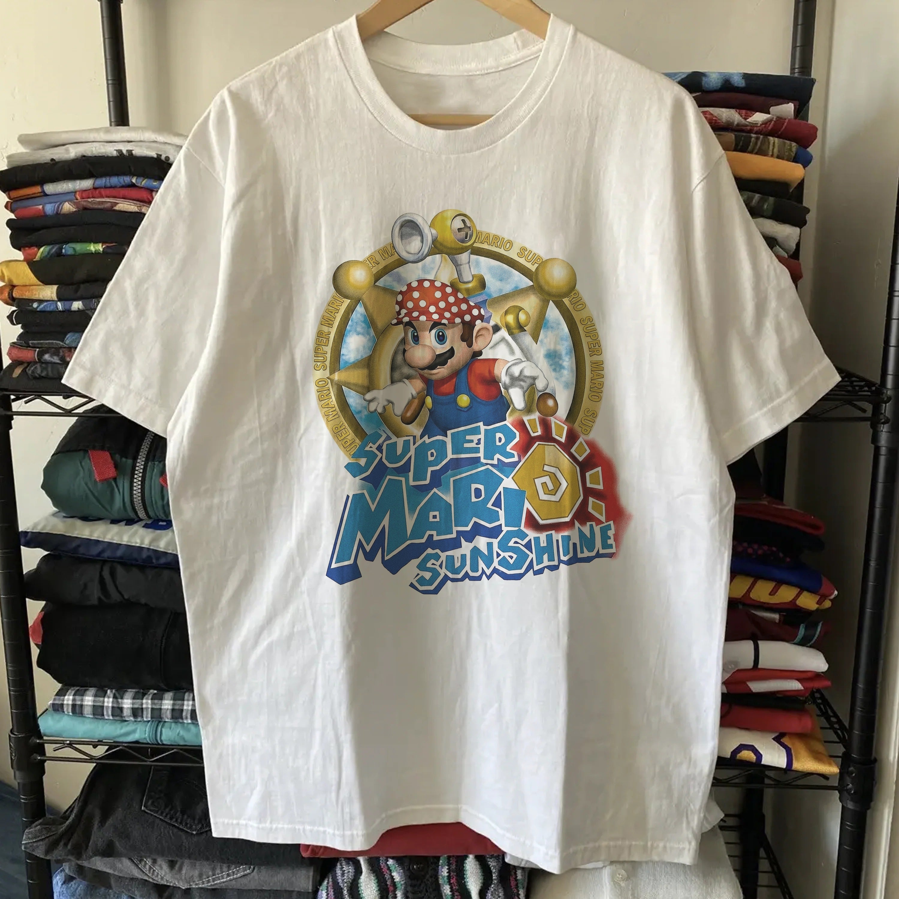 Vintage-Channel Super Mario - Sunshine White T-Shirt-Vintage-Channel