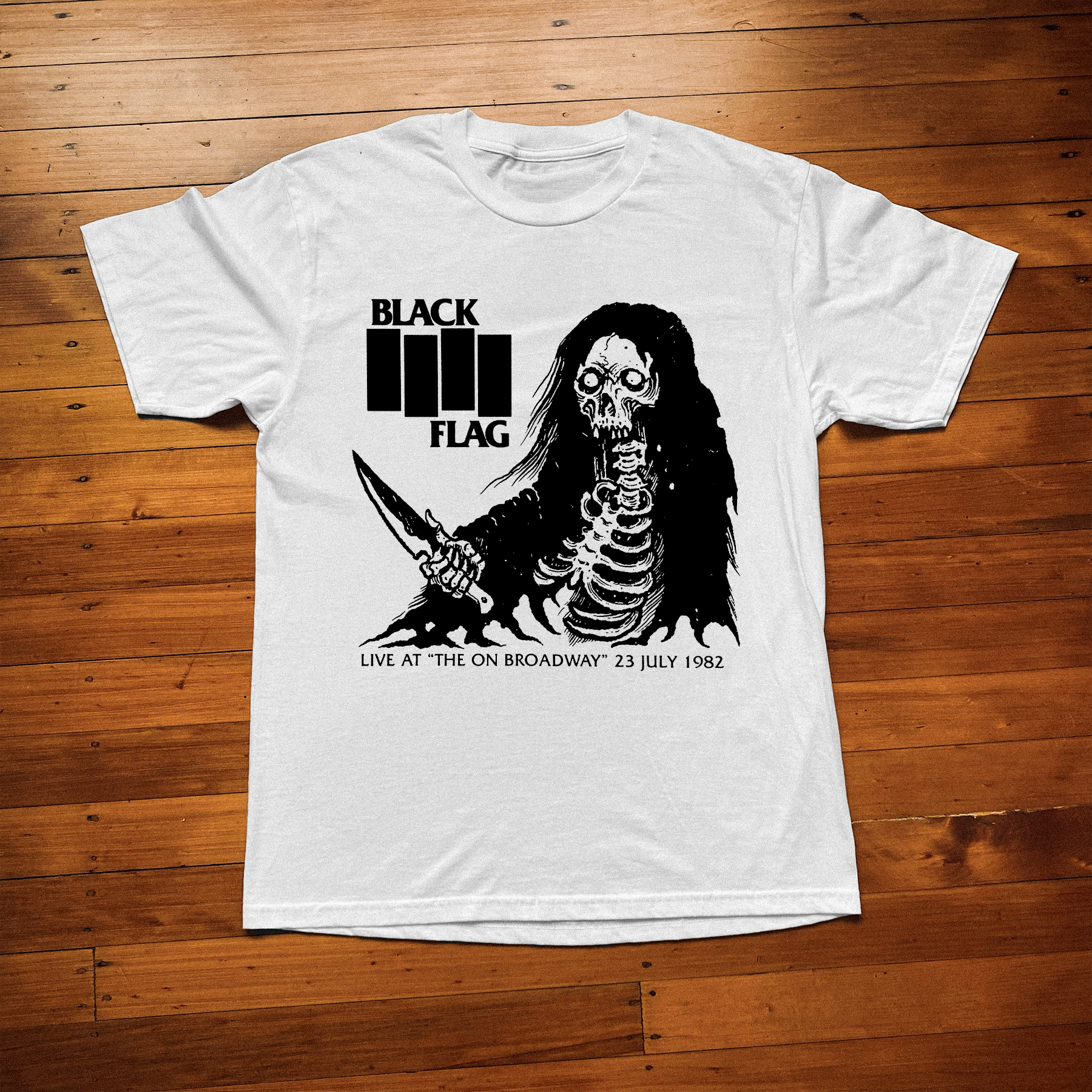 Vintage-Channel Black Flag White T-Shirt-Vintage-Channel