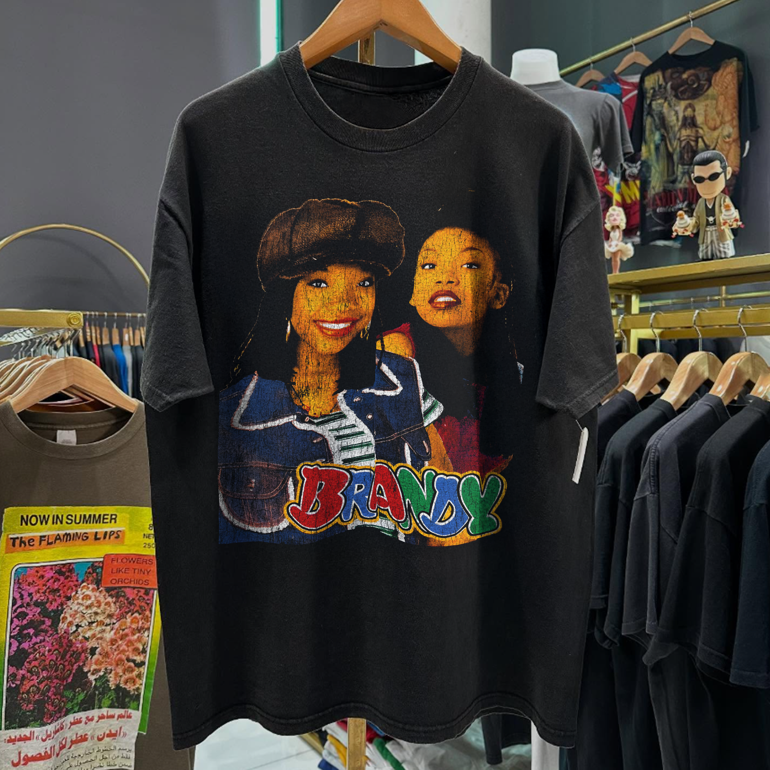 Vintage-Channel 90s Brandy - Sittin' Up In My Room Rare Black Rap Tee-Vintage-Channel