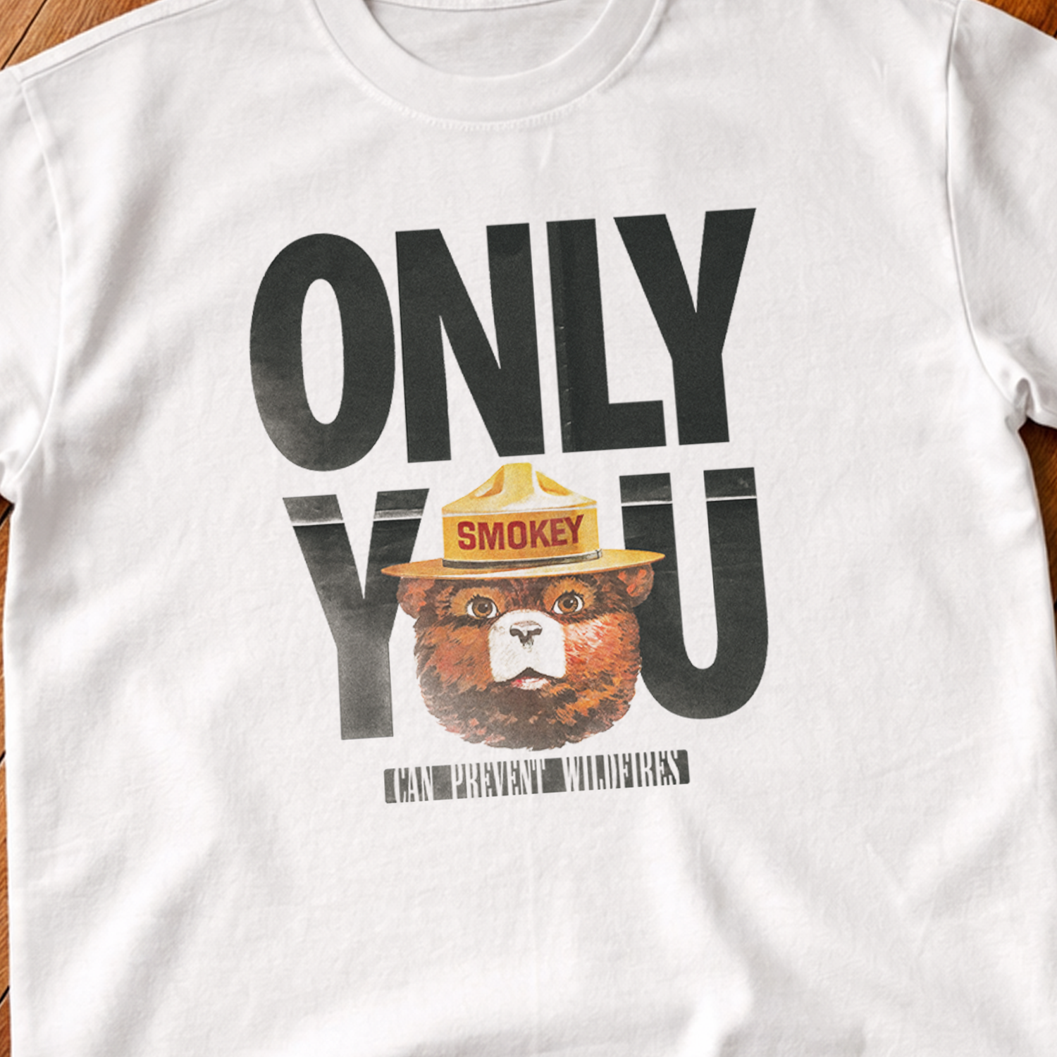 Vintage-Channel Smokey Bear 'Only You' Heavyweight White Tee-Vintage-Channel