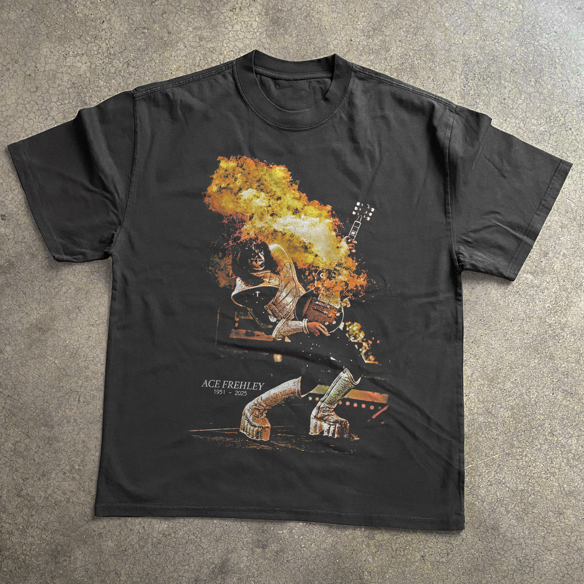 Vintage-Channel Ace Frehley Heavyweight Black T-Shirt-Vintage-Channel