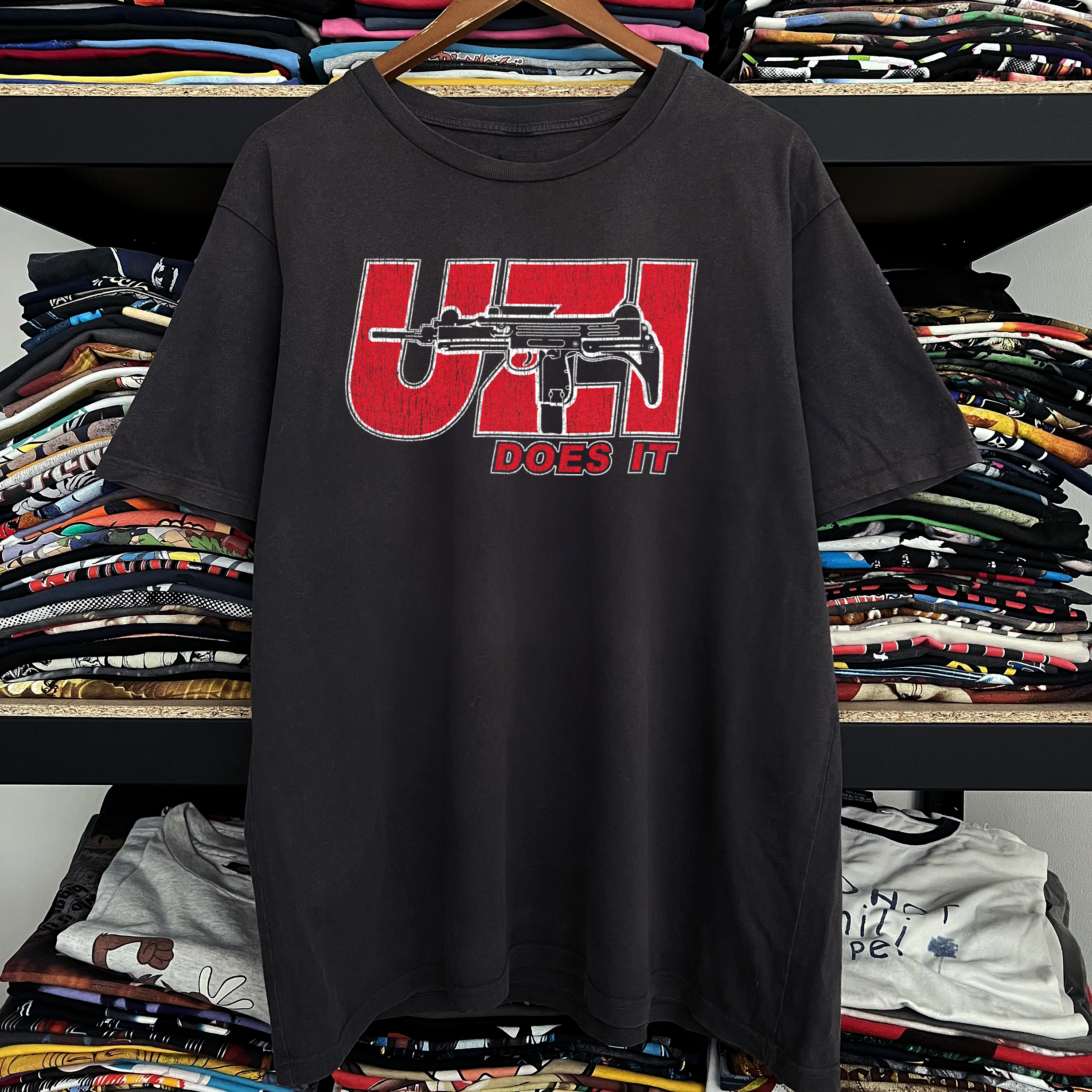 Vintage-Channel Uzi Does It Black Tee-Vintage-Channel