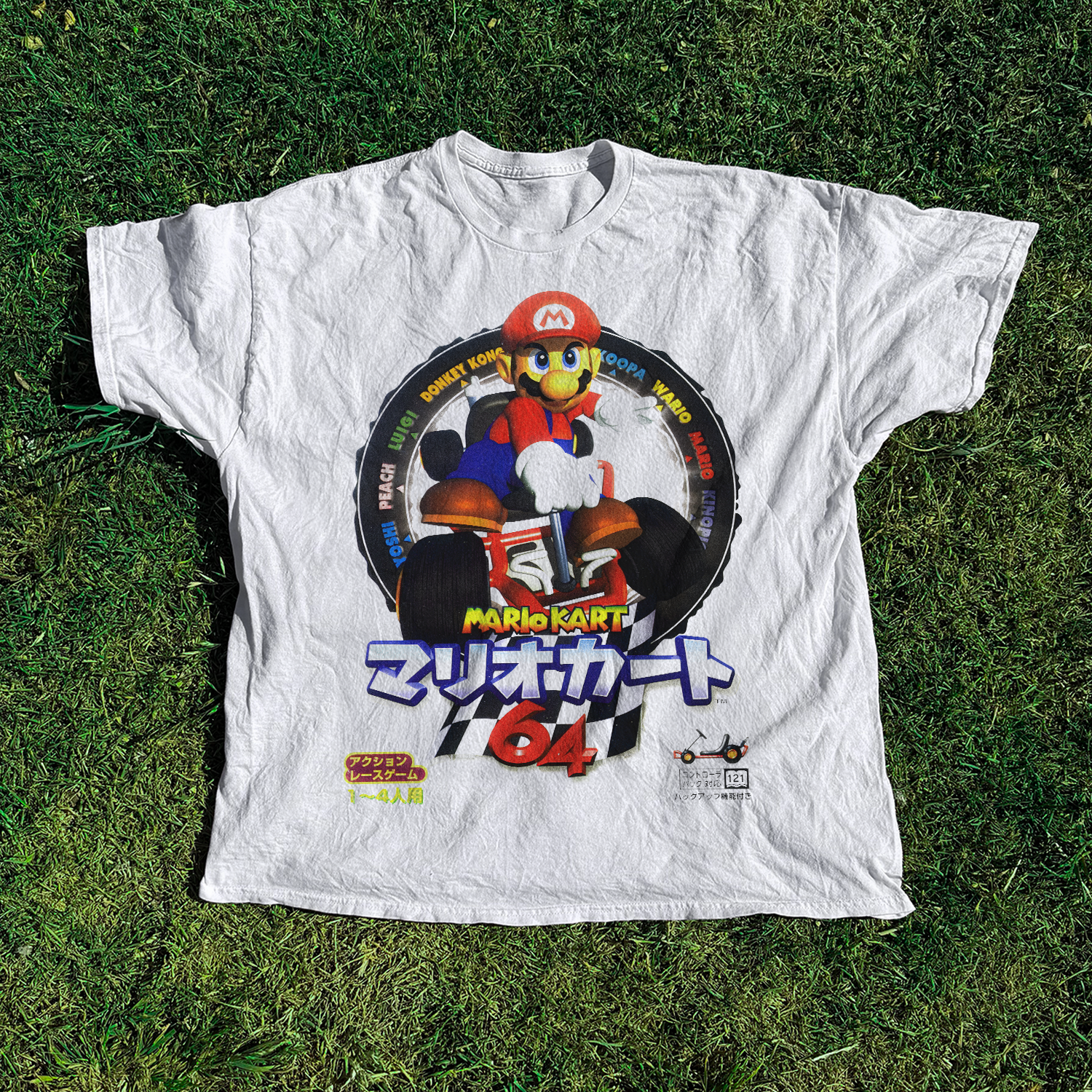 Vintage-Channel Japanese 90s 'MarioKart 64' Vintage White Tee-Vintage-Channel