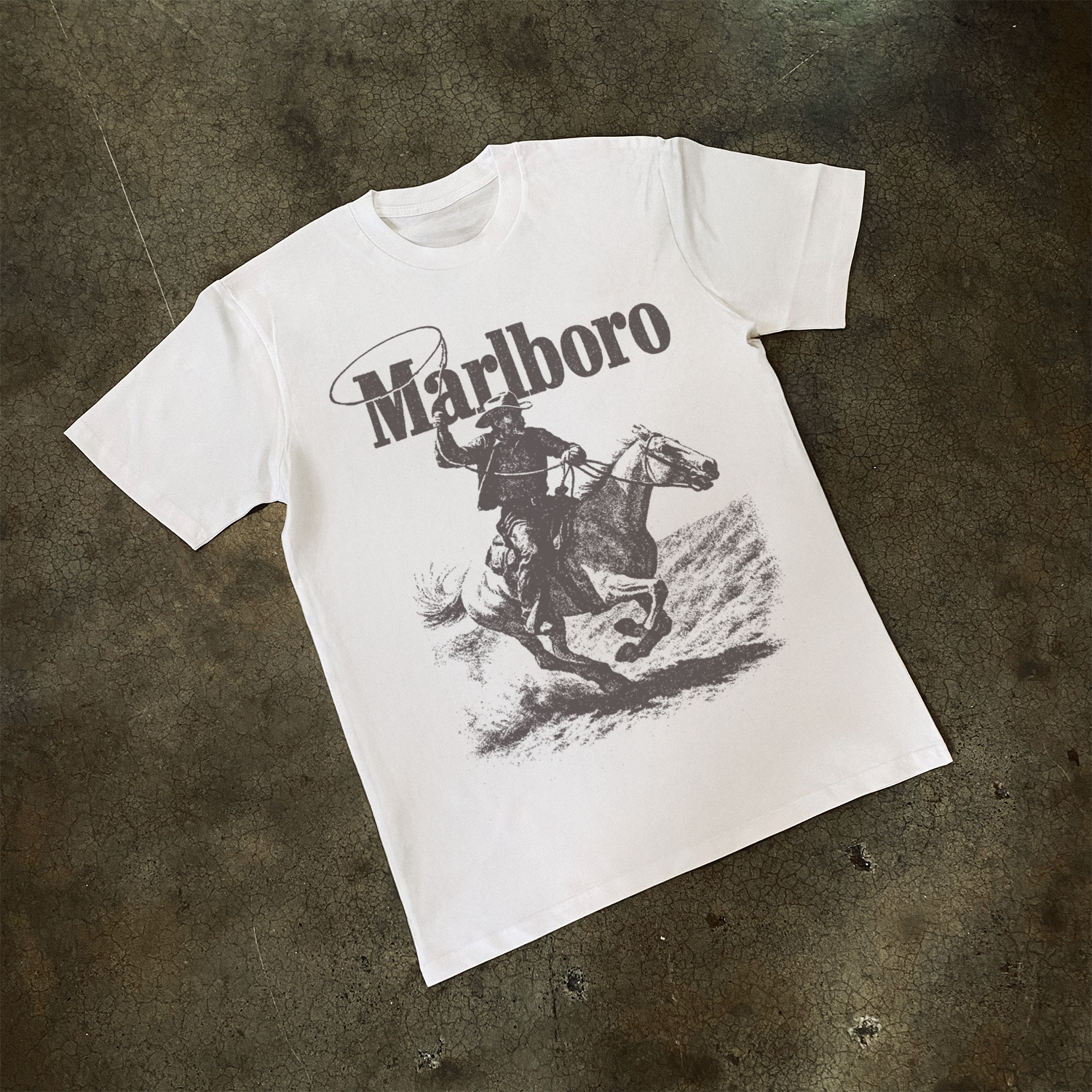 Vintage-Channel Marlo Man 'Rugged' Heavyweight White T-Shirt-Vintage-Channel