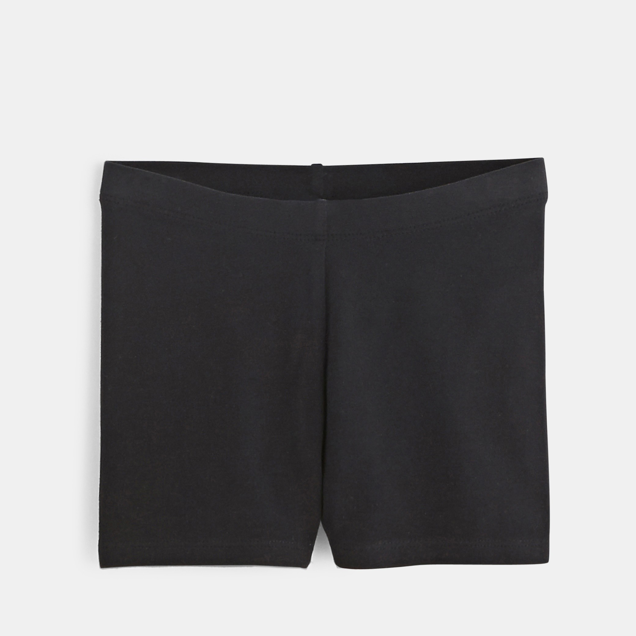 Shorty uni en jersey blanc fille - Noir