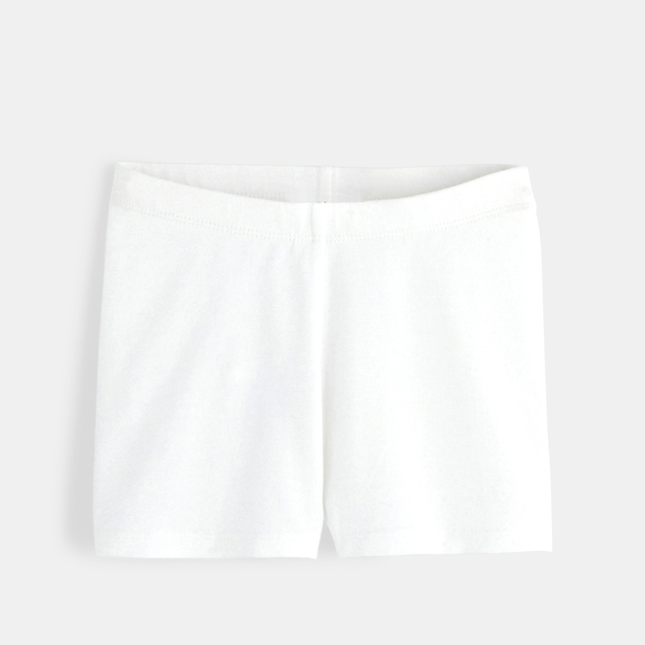 Shorty uni en jersey blanc fille - Blanc