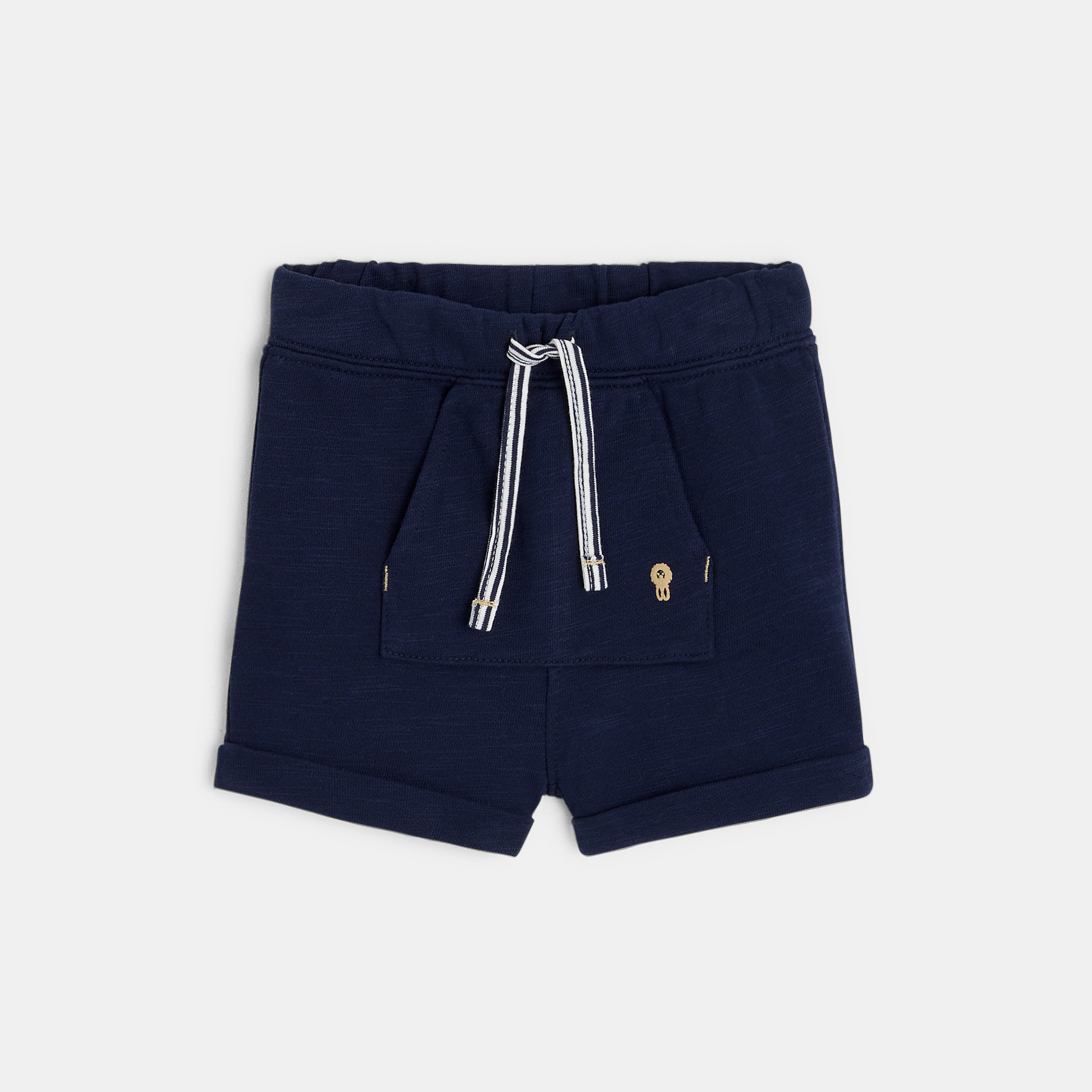 Short molleton beige bébé garçon - Bleu navy