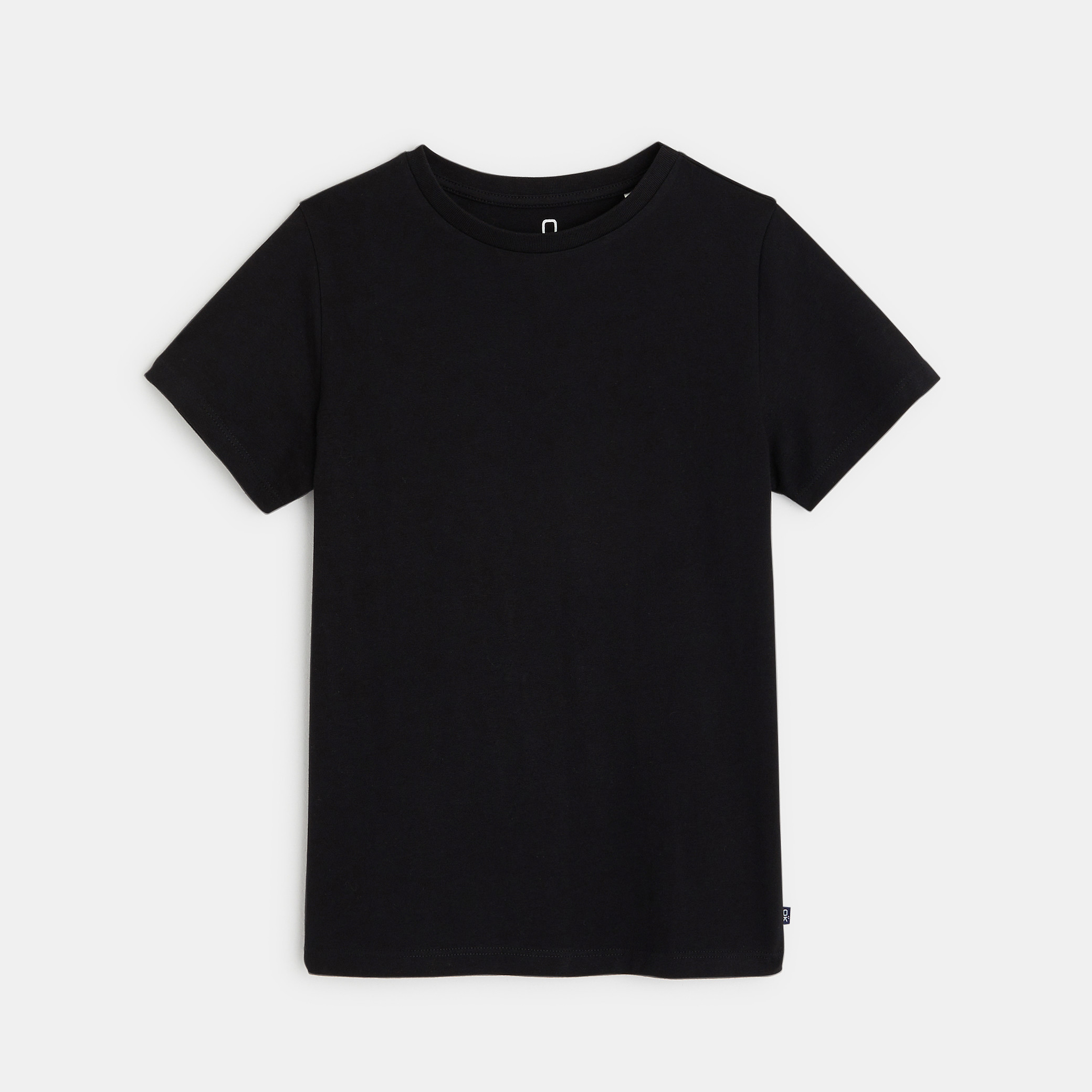 T-shirt basique manches courtes blanc garçon - Noir