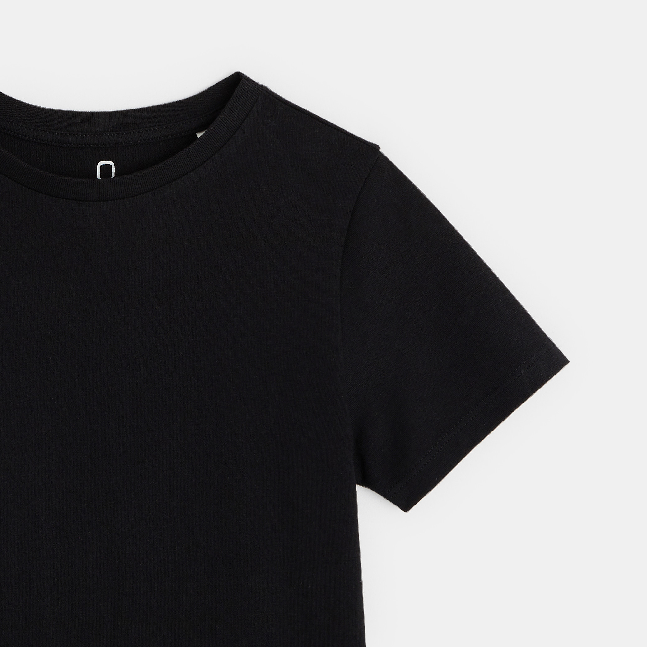 T-shirt basique manches courtes blanc garçon - Noir