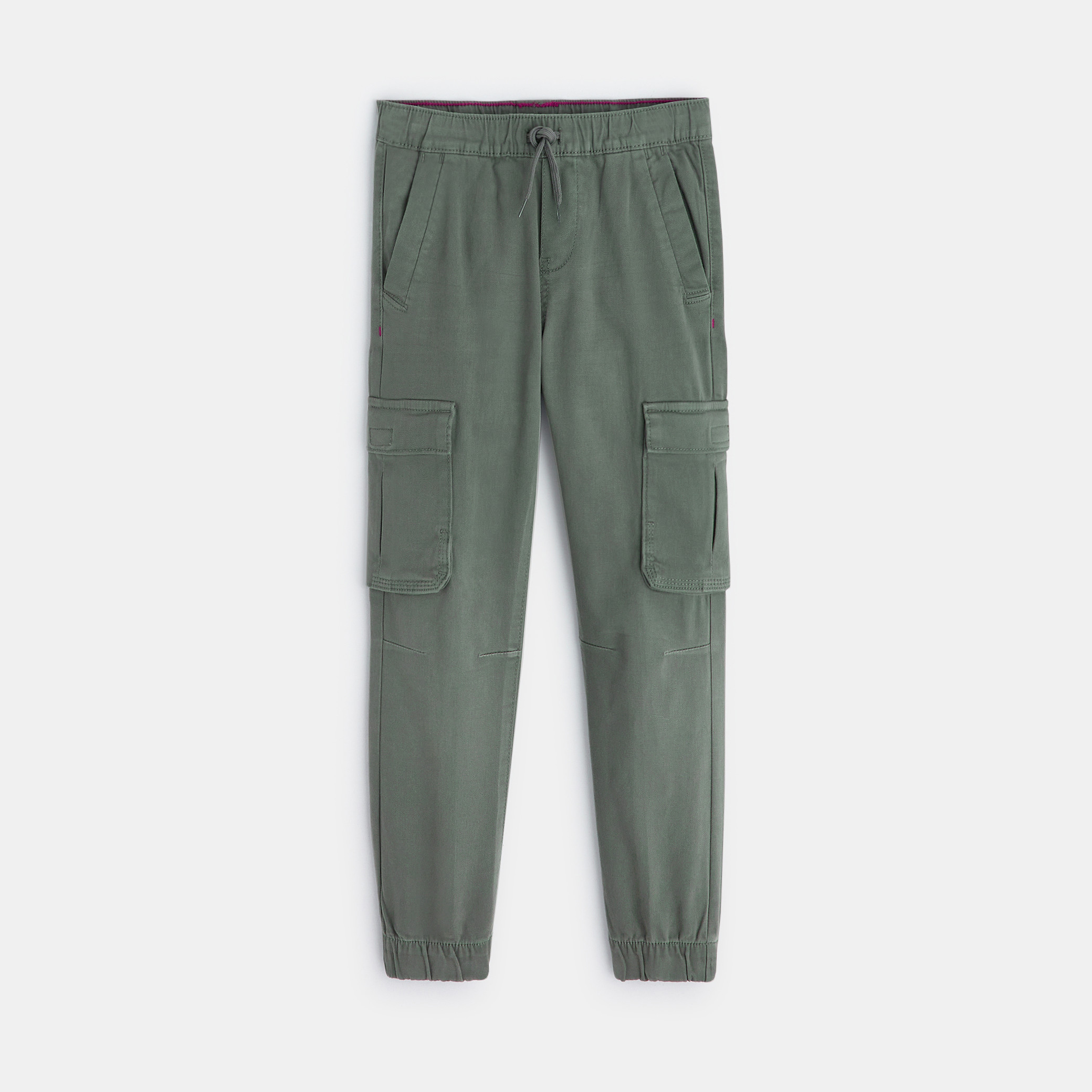 Pantalon cargo en toile vert garçon - Vert Avocat