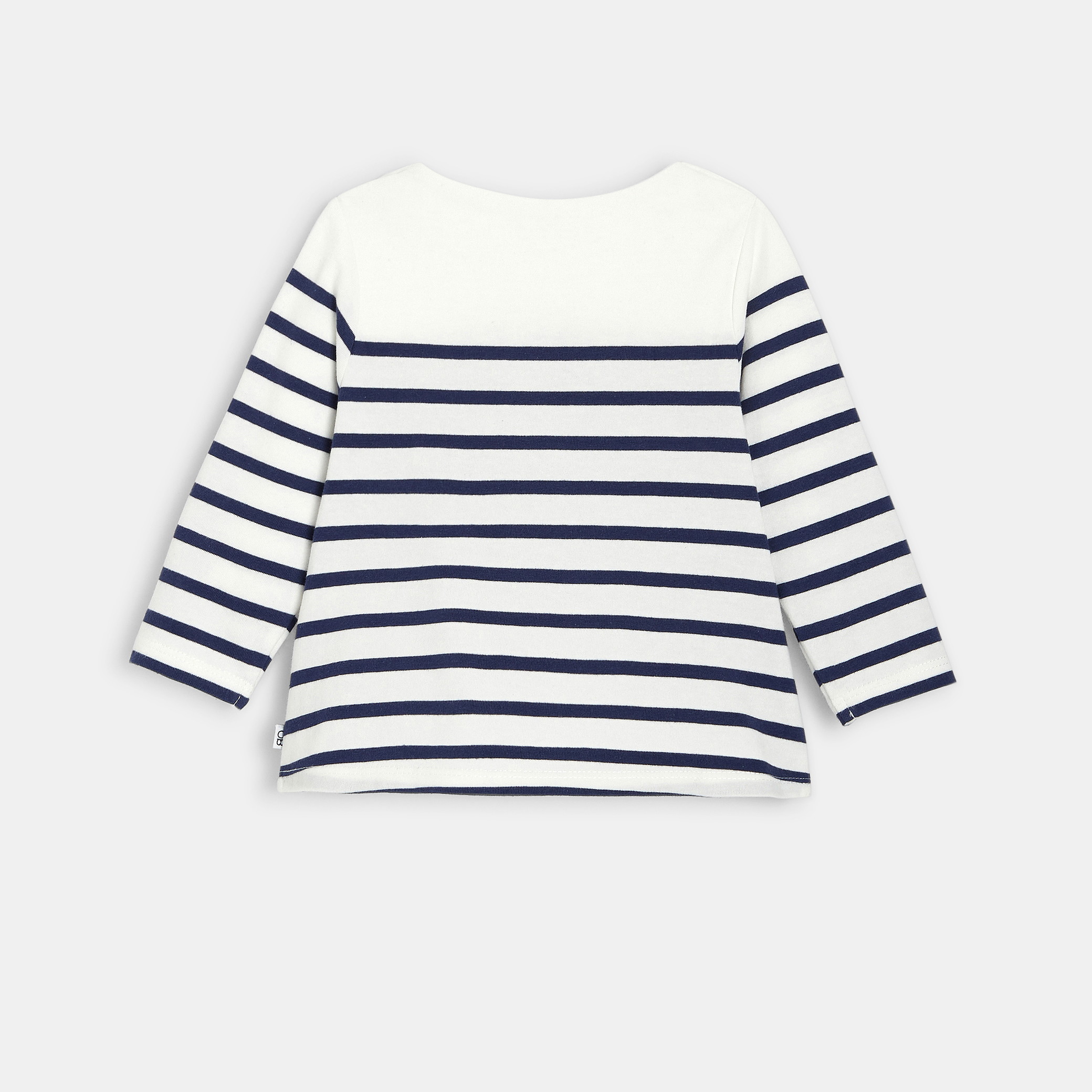 T-shirt rose rayé bébé fille - Rayures bleu