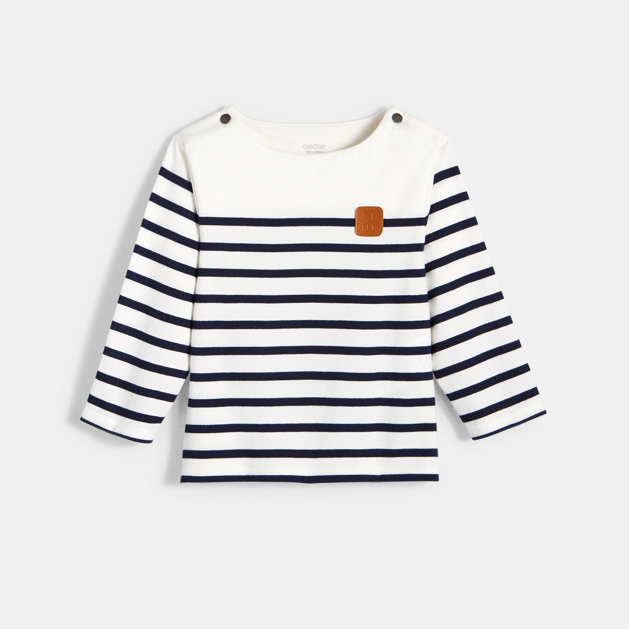 T-shirt marinière bleu bébé garçon - Rayures bleu