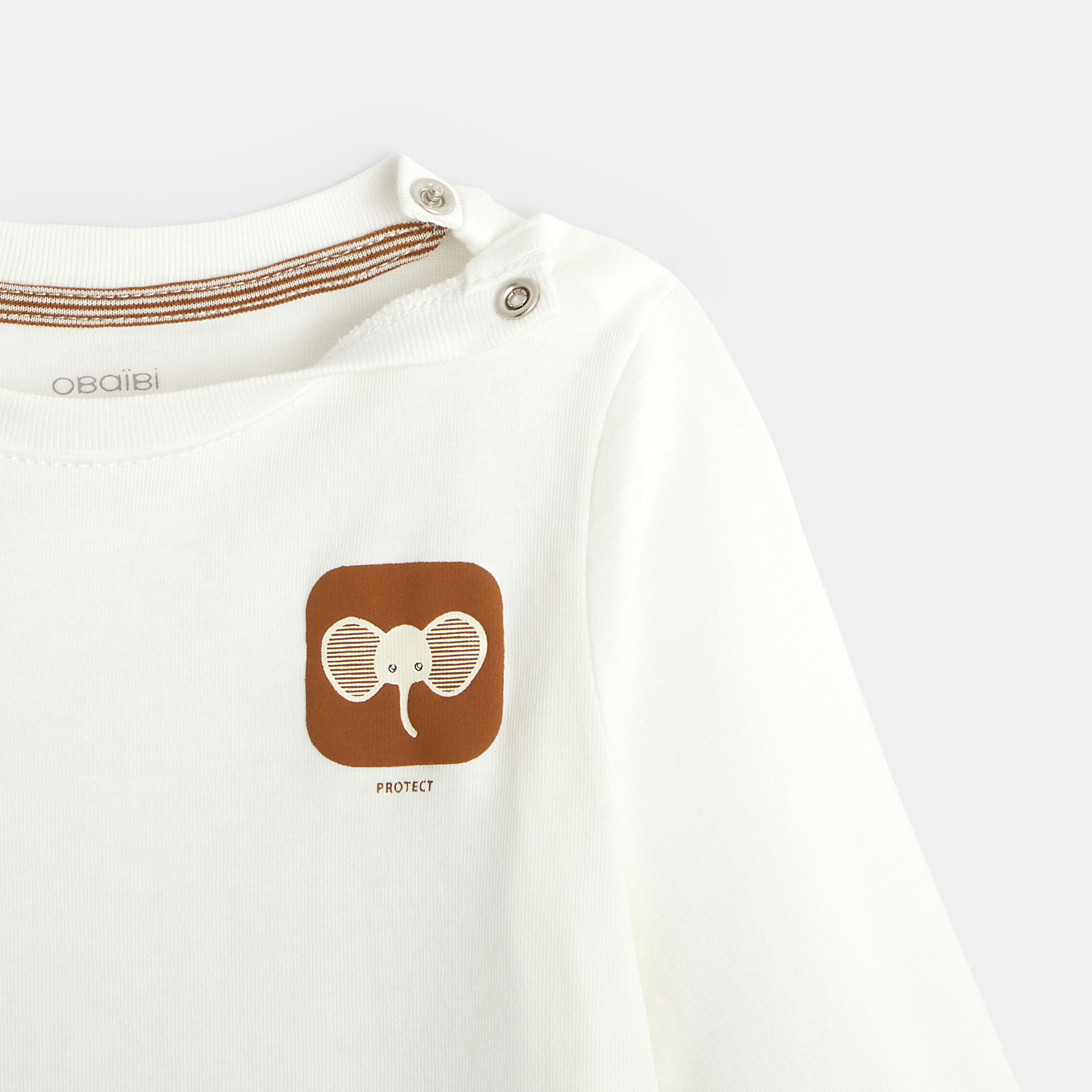T-shirt animal bleu bébé garçon - Blanc