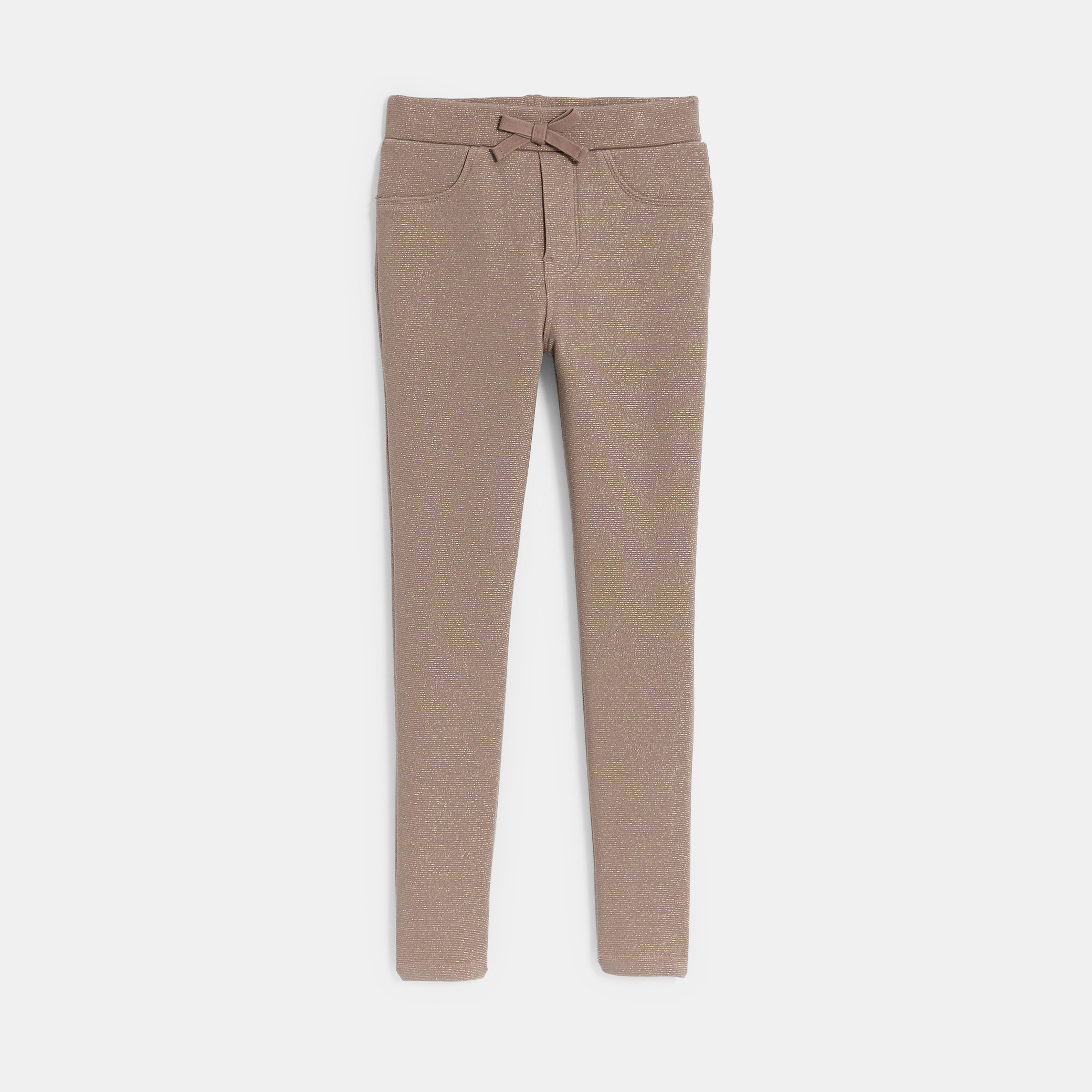 Jegging en jersey Milano pailleté beige foncé Fille - beige mulot