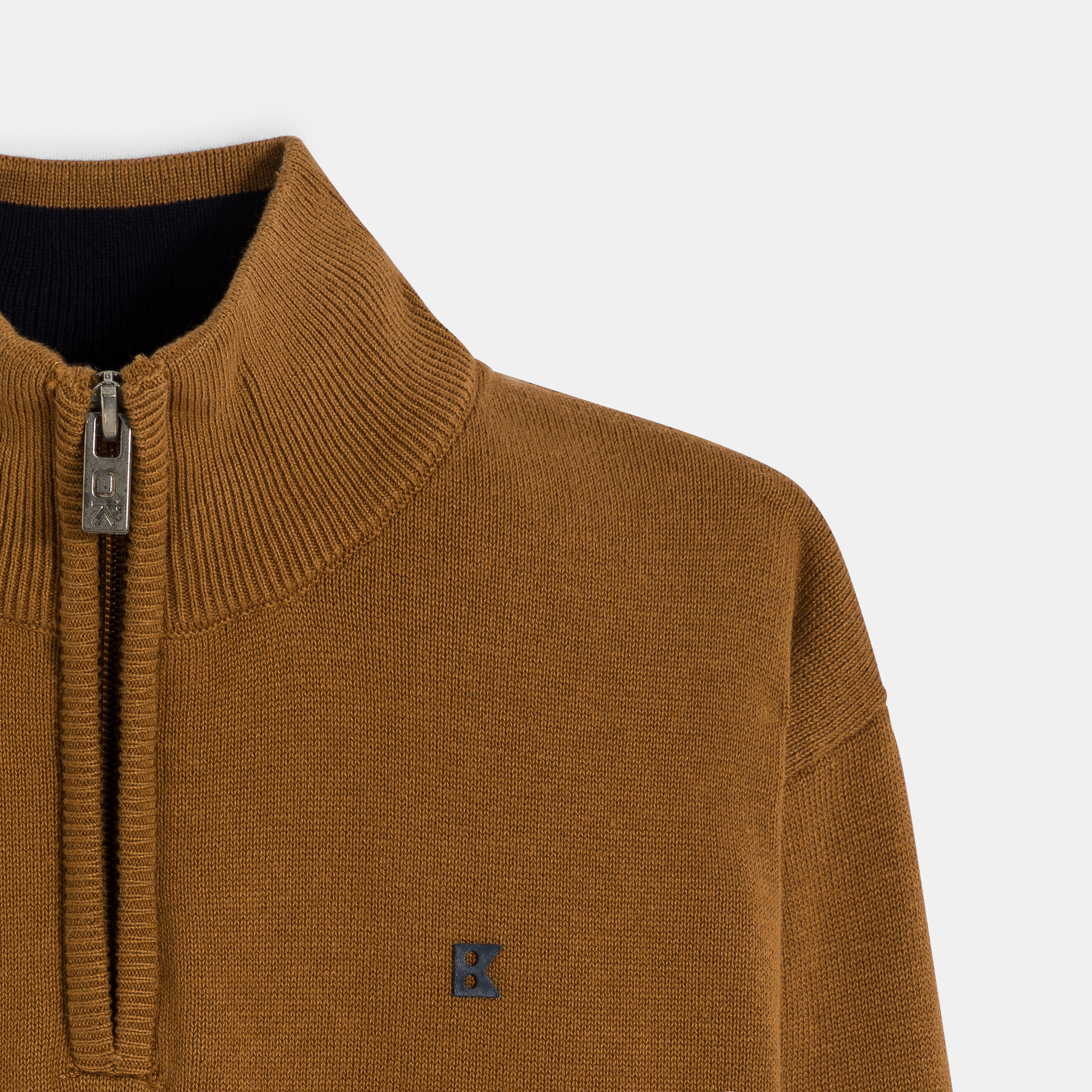 Pull à col montant beige chiné Garçon - Marron Cacao