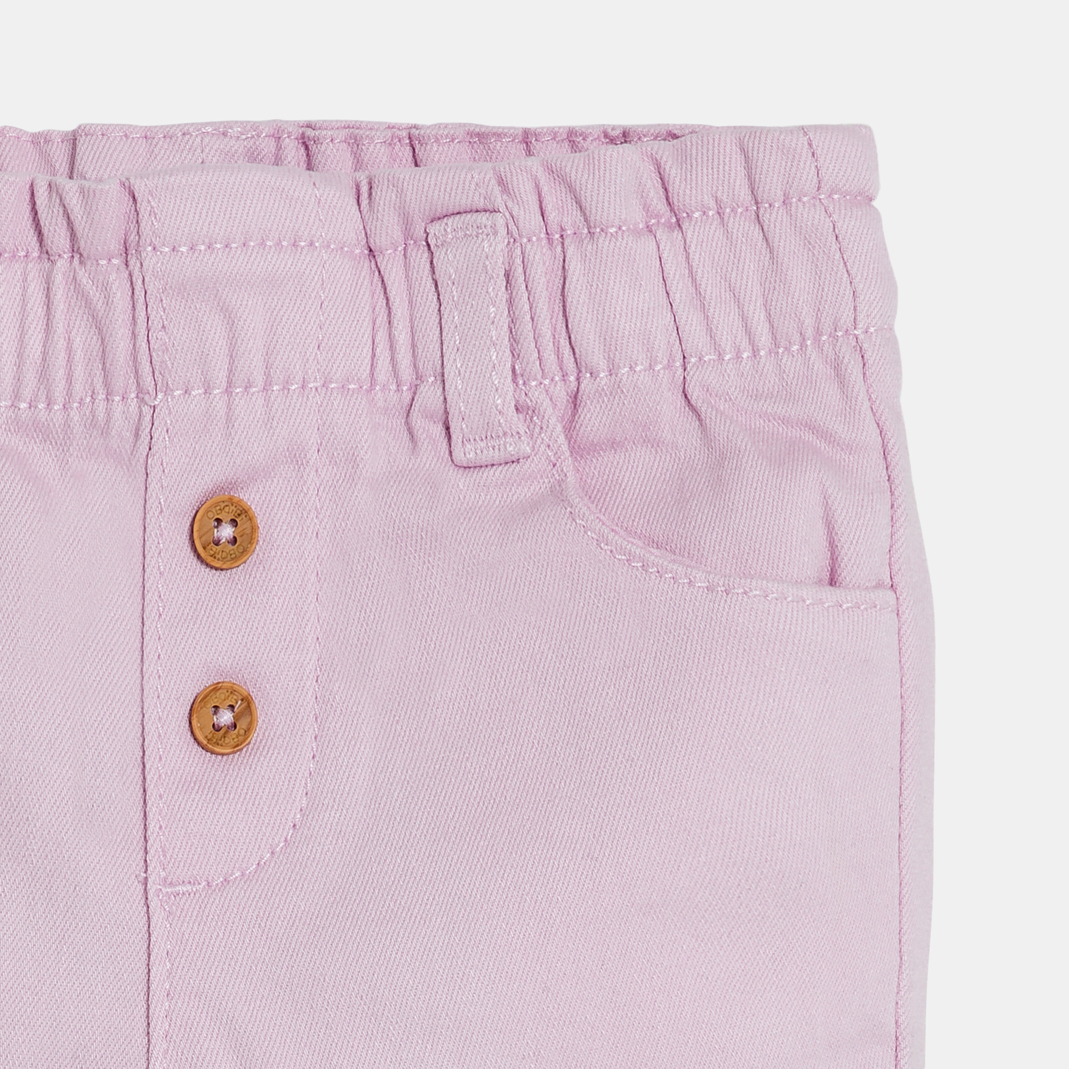 Pantalon taille haute beige bébé fille - Violet Tres Clair