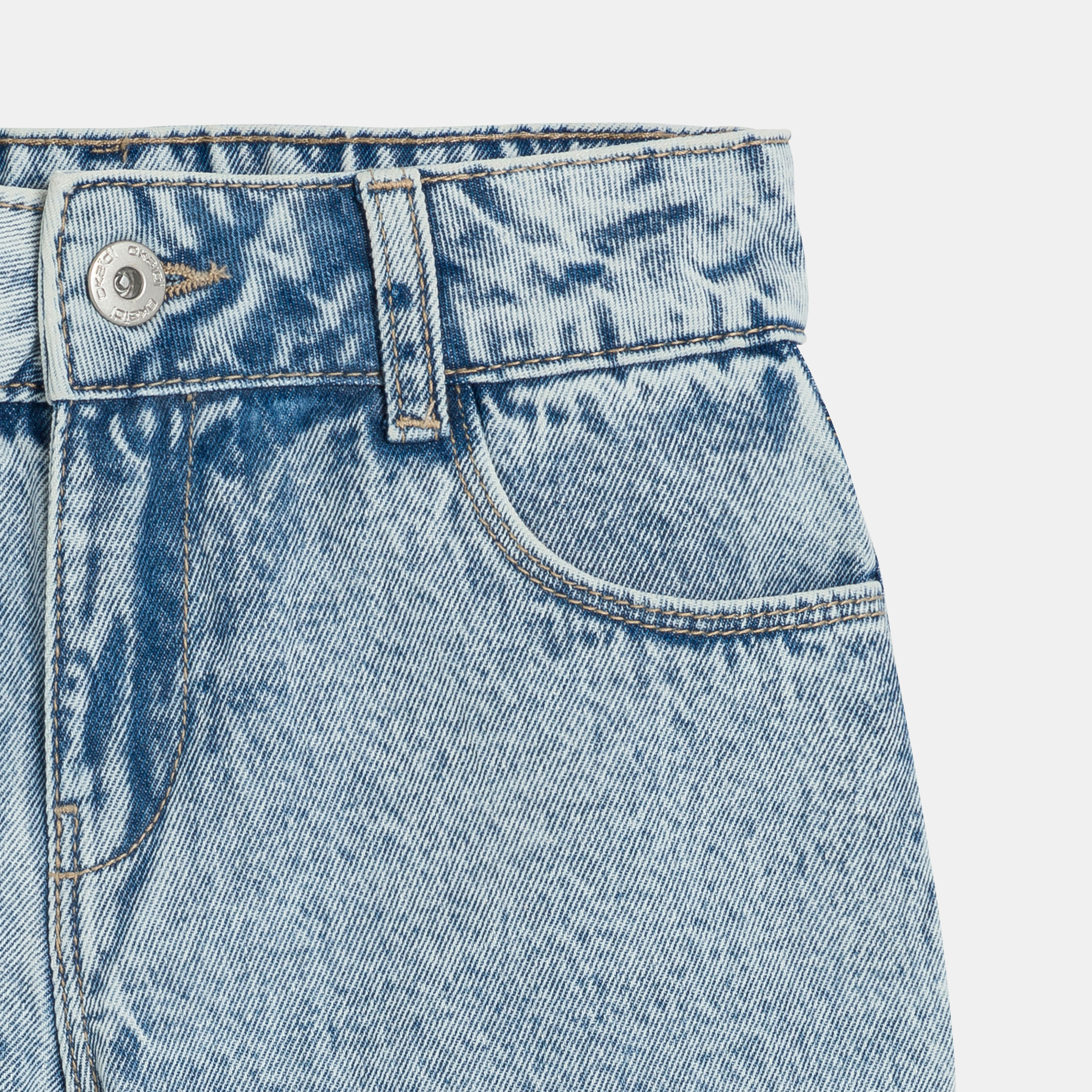 Short en jean bleu Fille - Denim Bleached Blue
