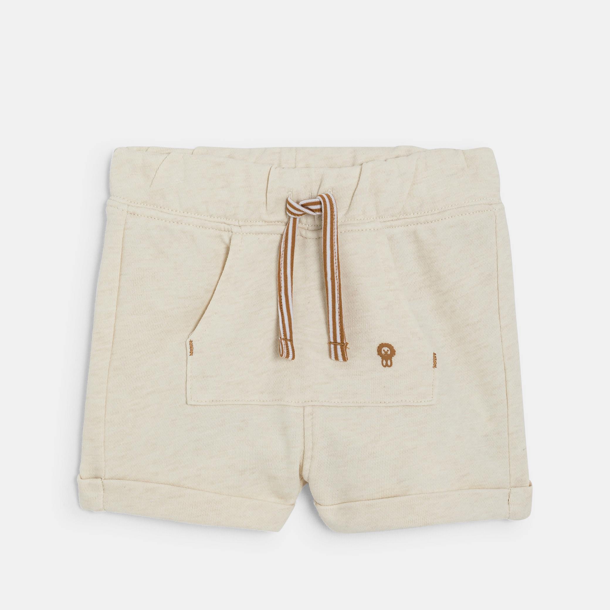 Short molleton beige bébé garçon - Beige chiné