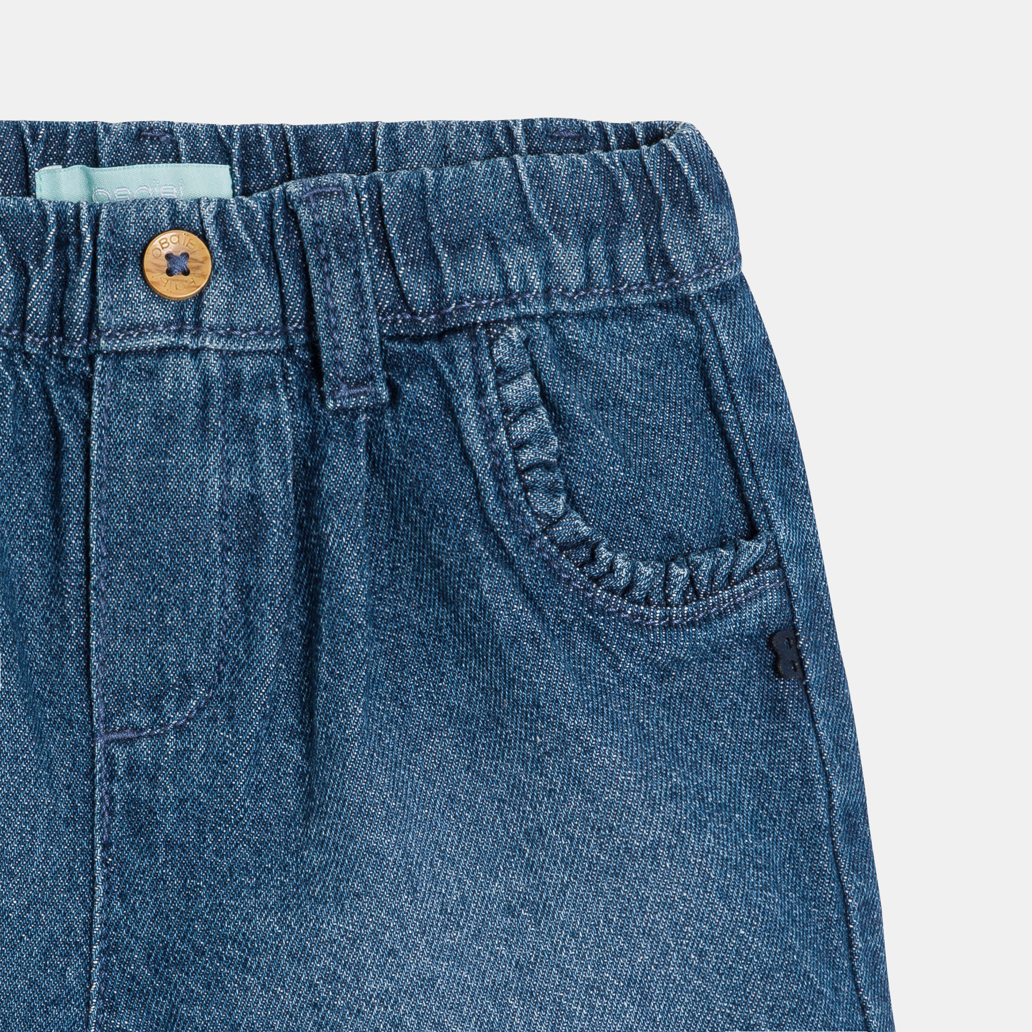 Short denim bleu foncé bébé fille - Denim bleu stone