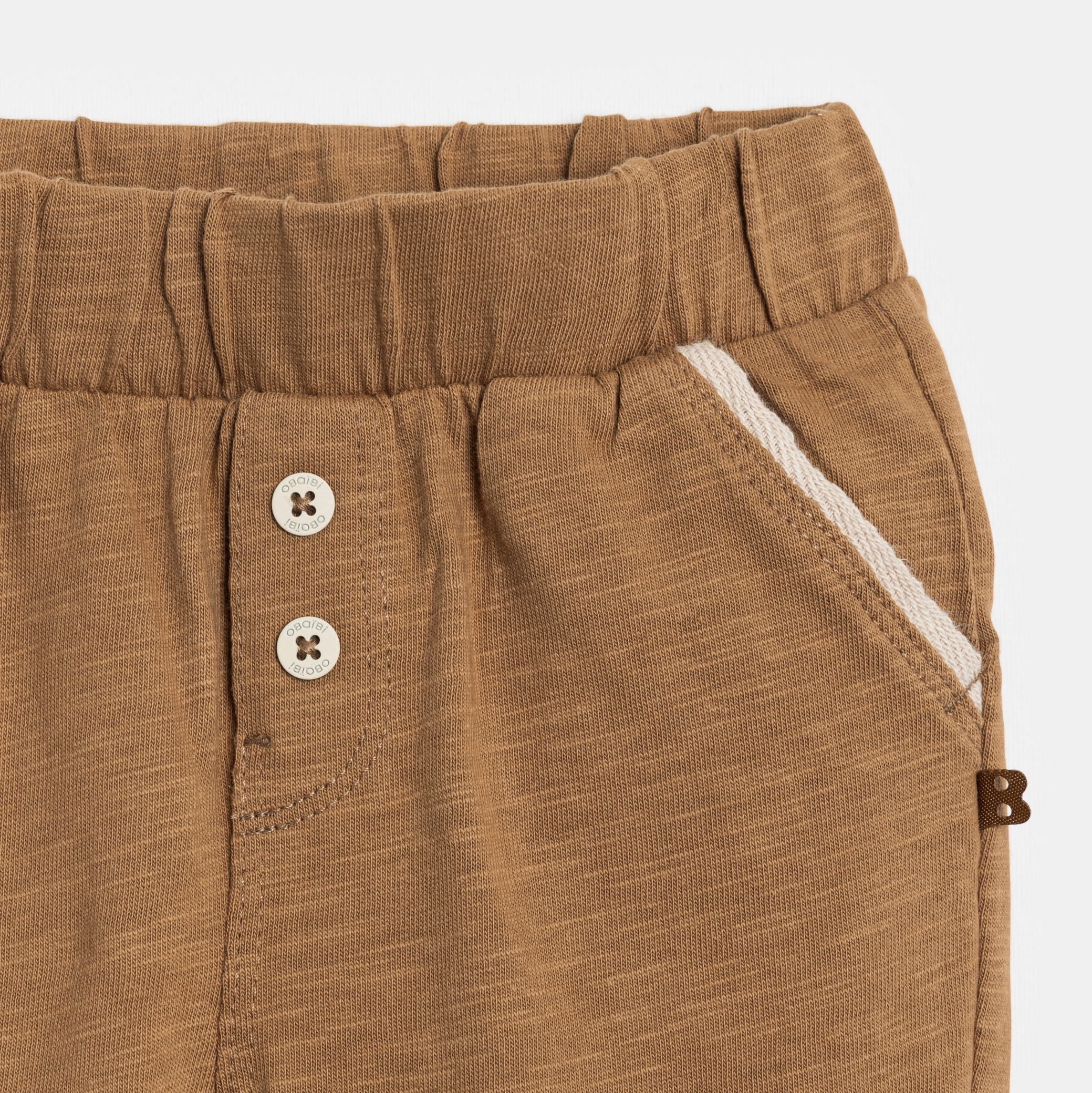 Pantalon jersey léger marron bébé garçon - Marron Sienne