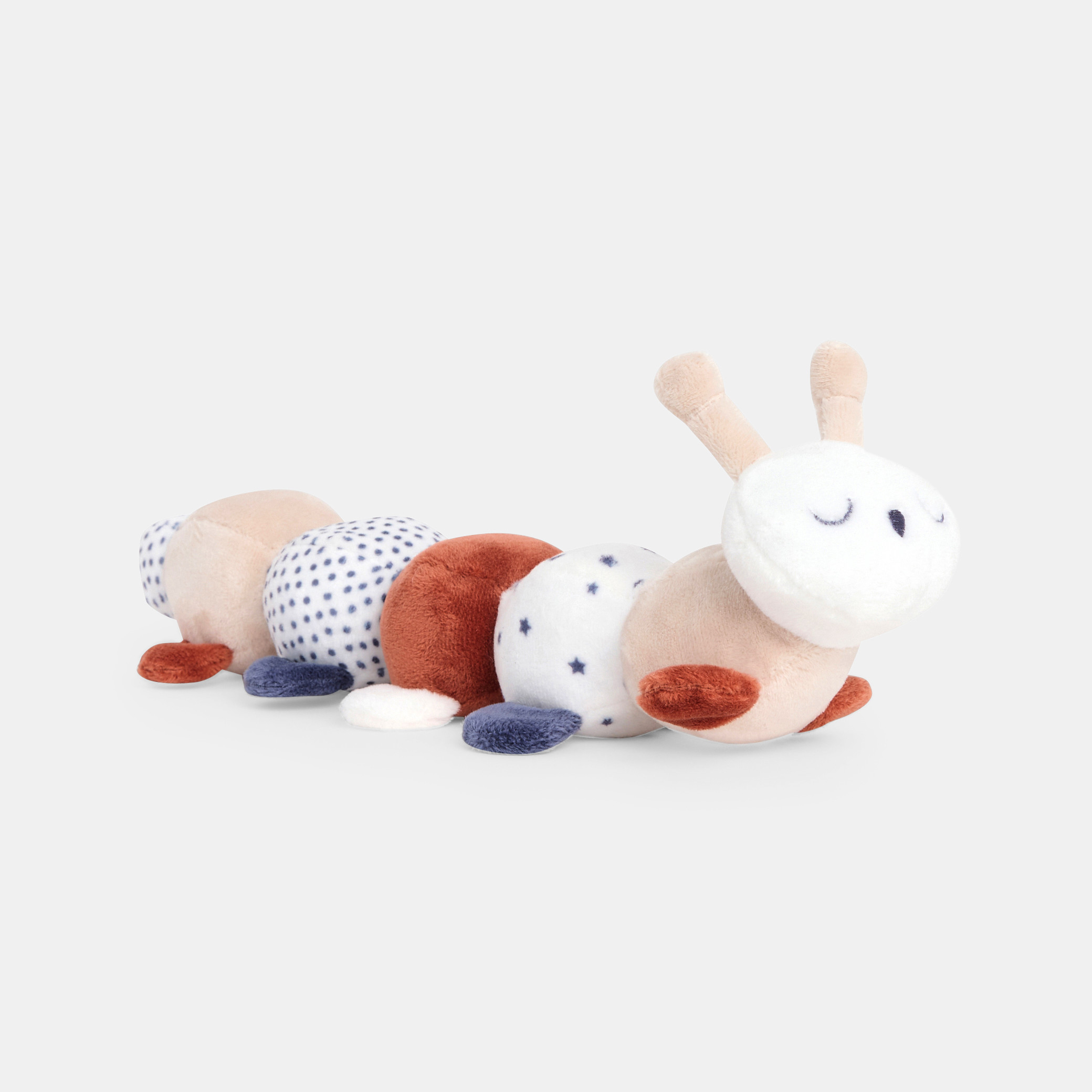 Peluche doudou velours chenille orange naissance - orange