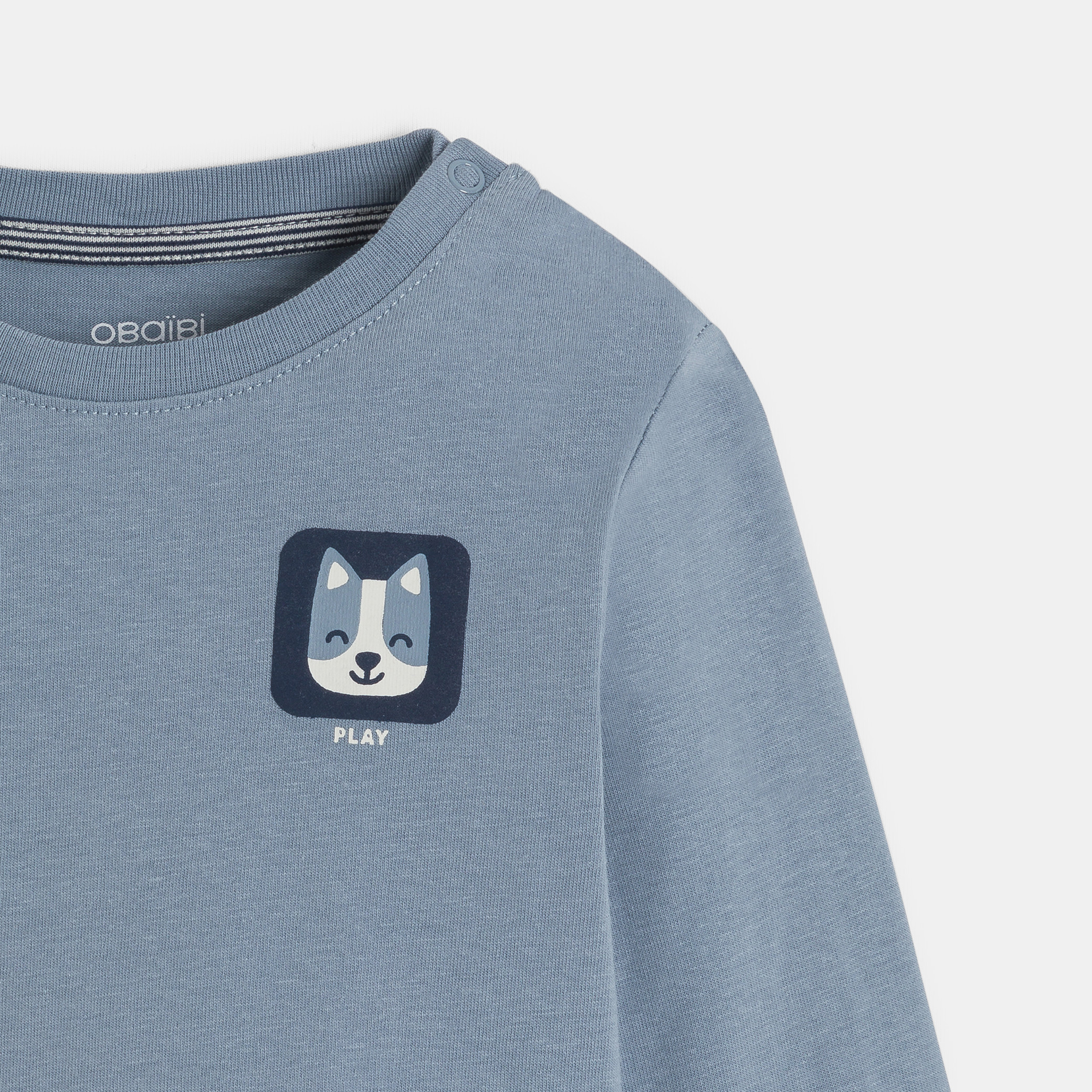 T-shirt animal bleu bébé garçon - Bleu horizon