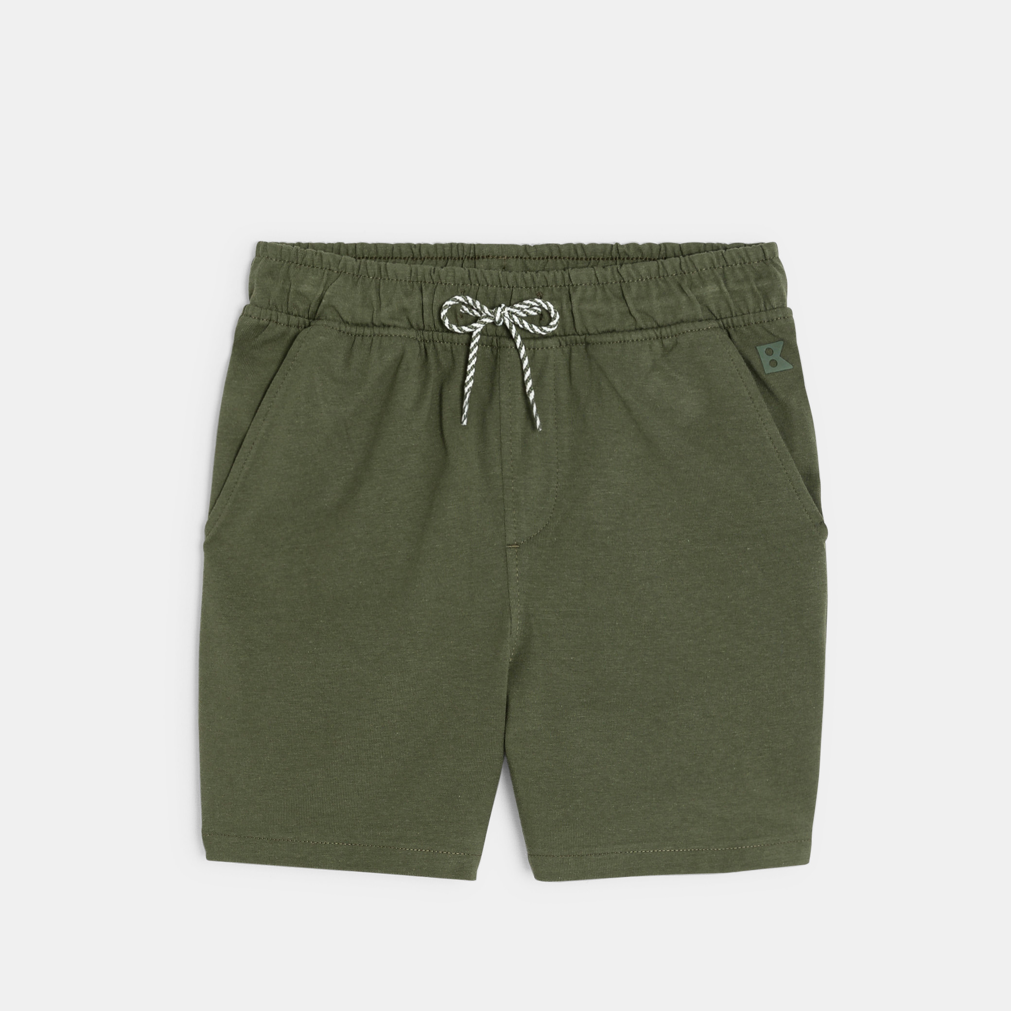 Bermuda en coton bleu garçon - Kaki  Fonce
