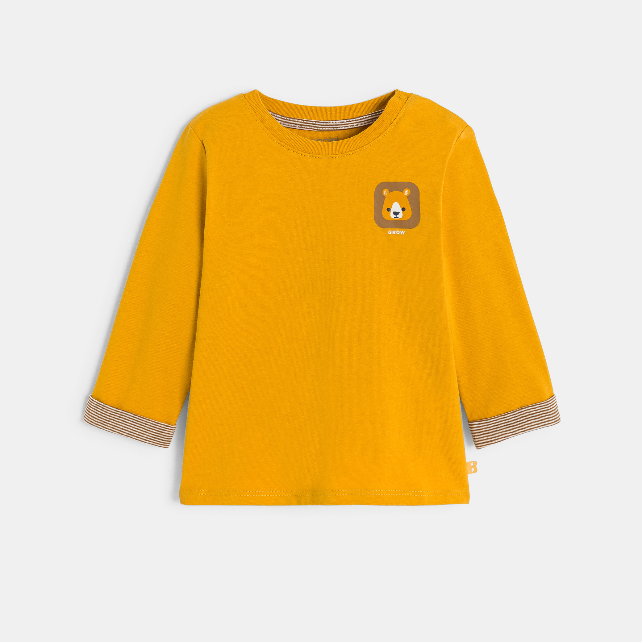 T-shirt animal bleu bébé garçon - Jaune Moyen