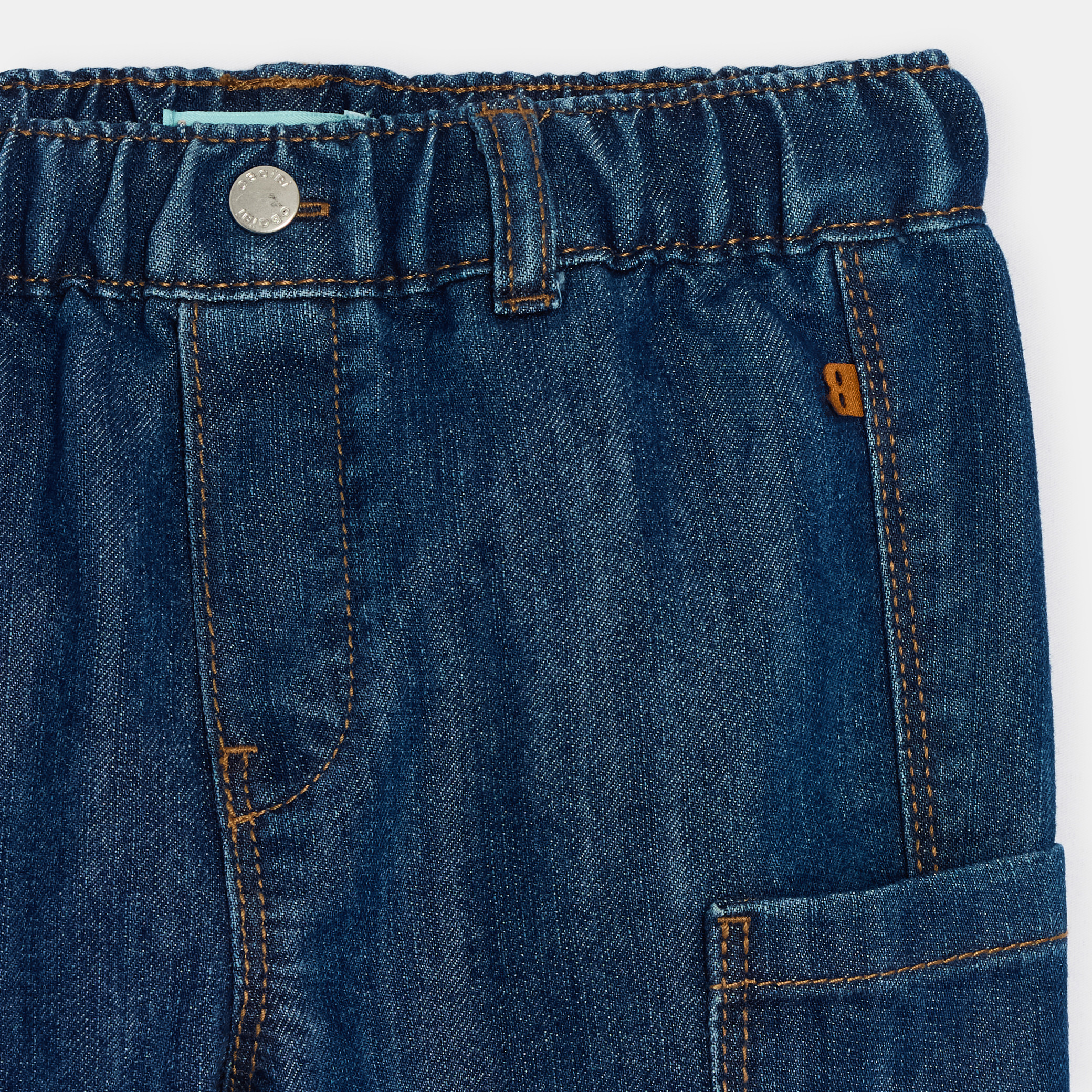 Pantalon denim cargo beige bébé garçon - Denim Dark Blue