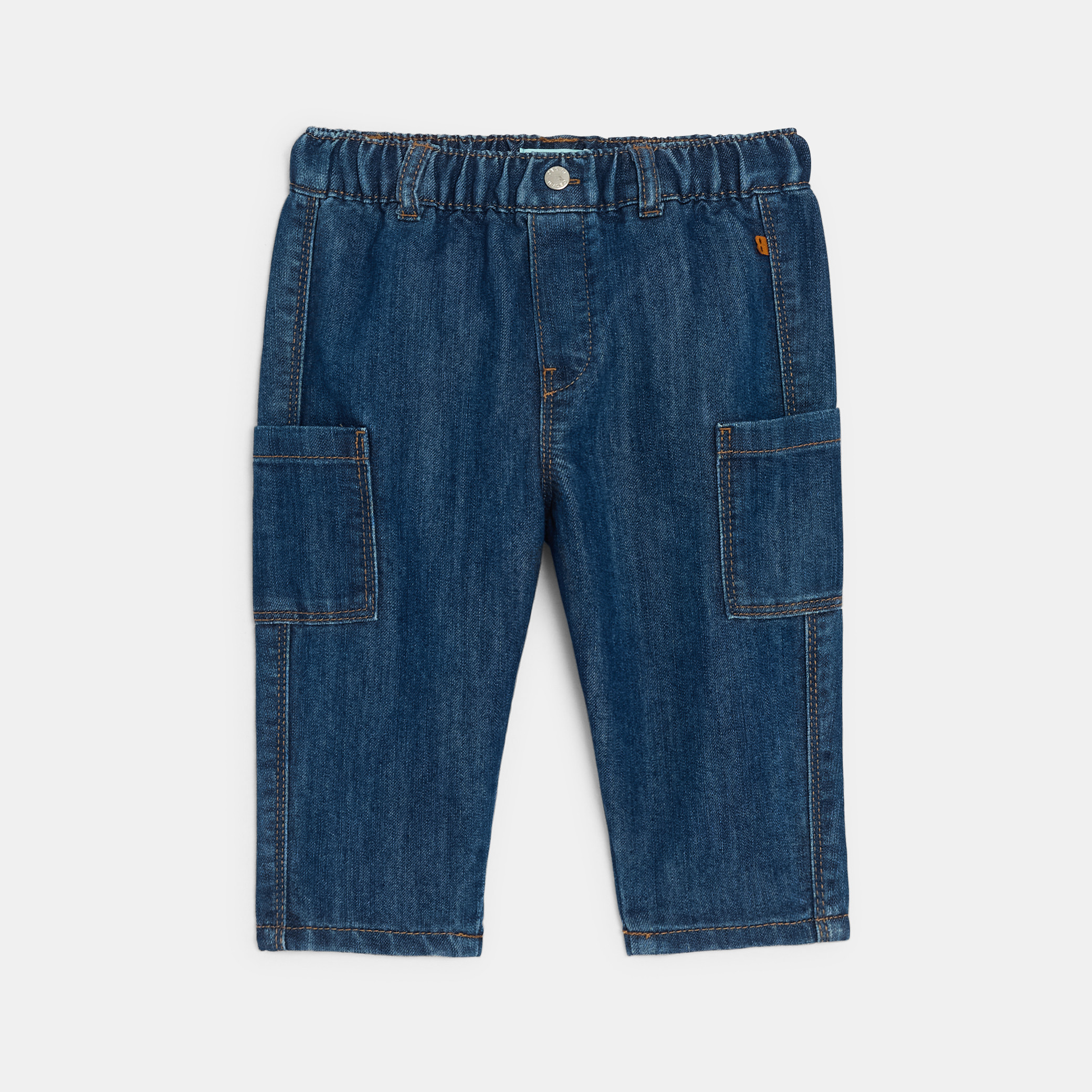 Pantalon denim cargo beige bébé garçon - Denim Dark Blue