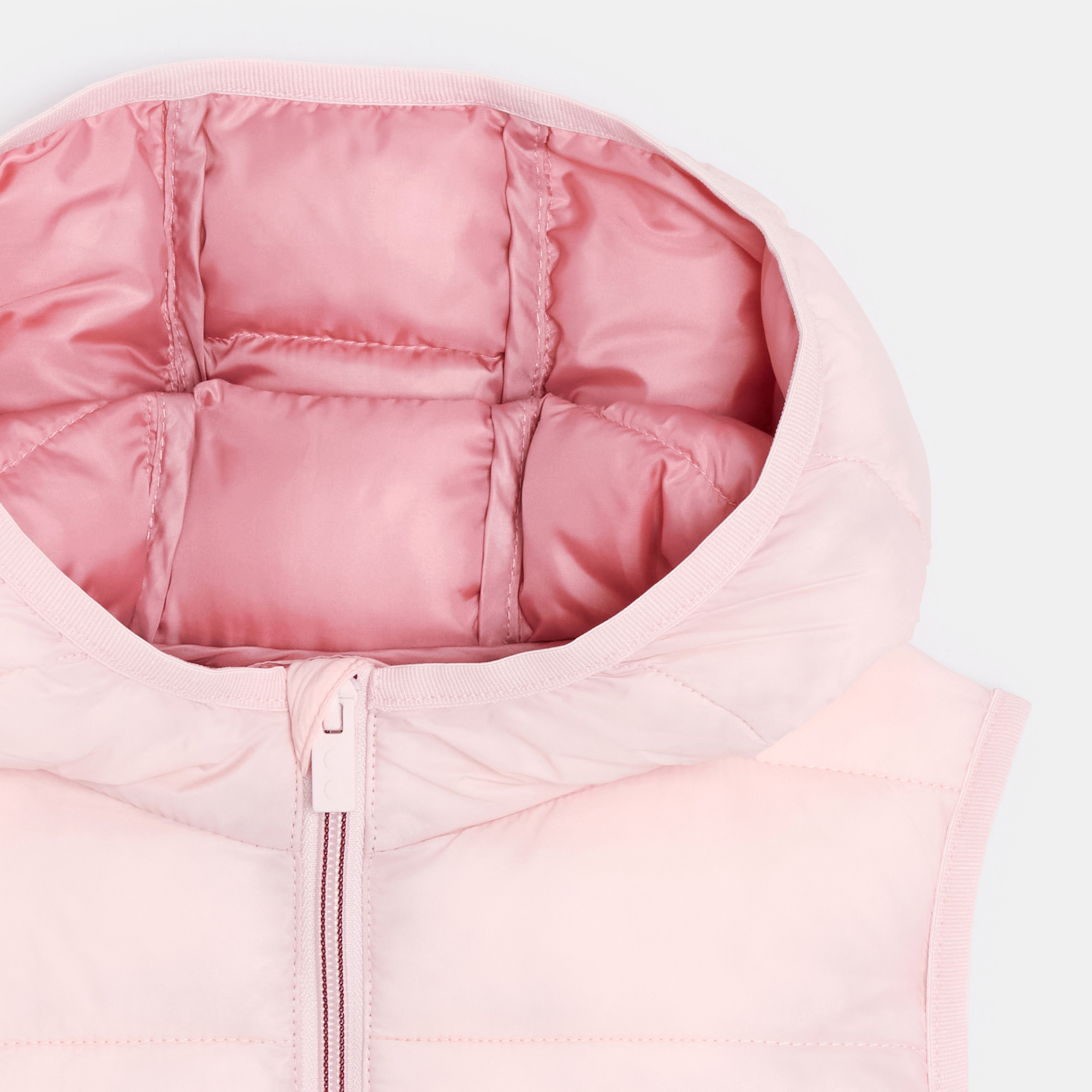 Doudoune sans manches à capuche orange Fille - Rose Clair