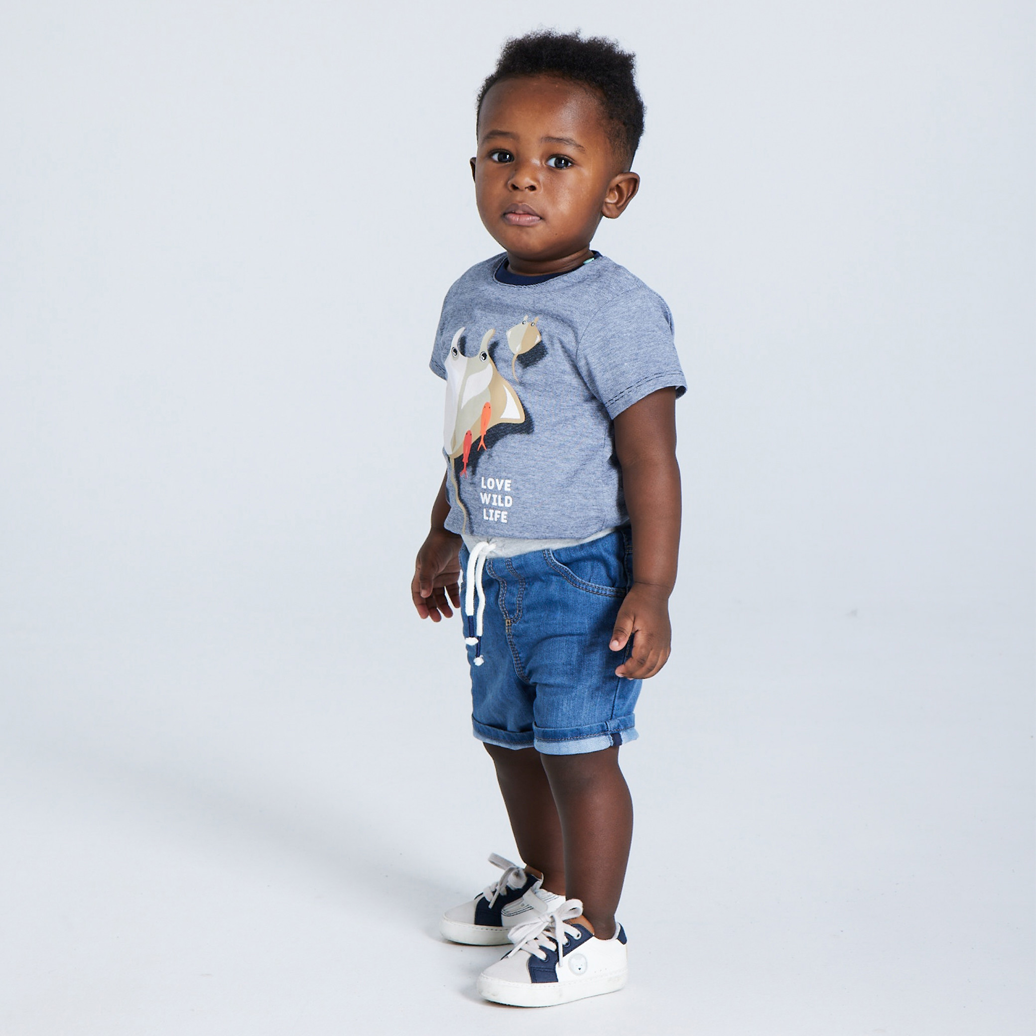 Short denim bleu bébé garçon - Denim bleu stone