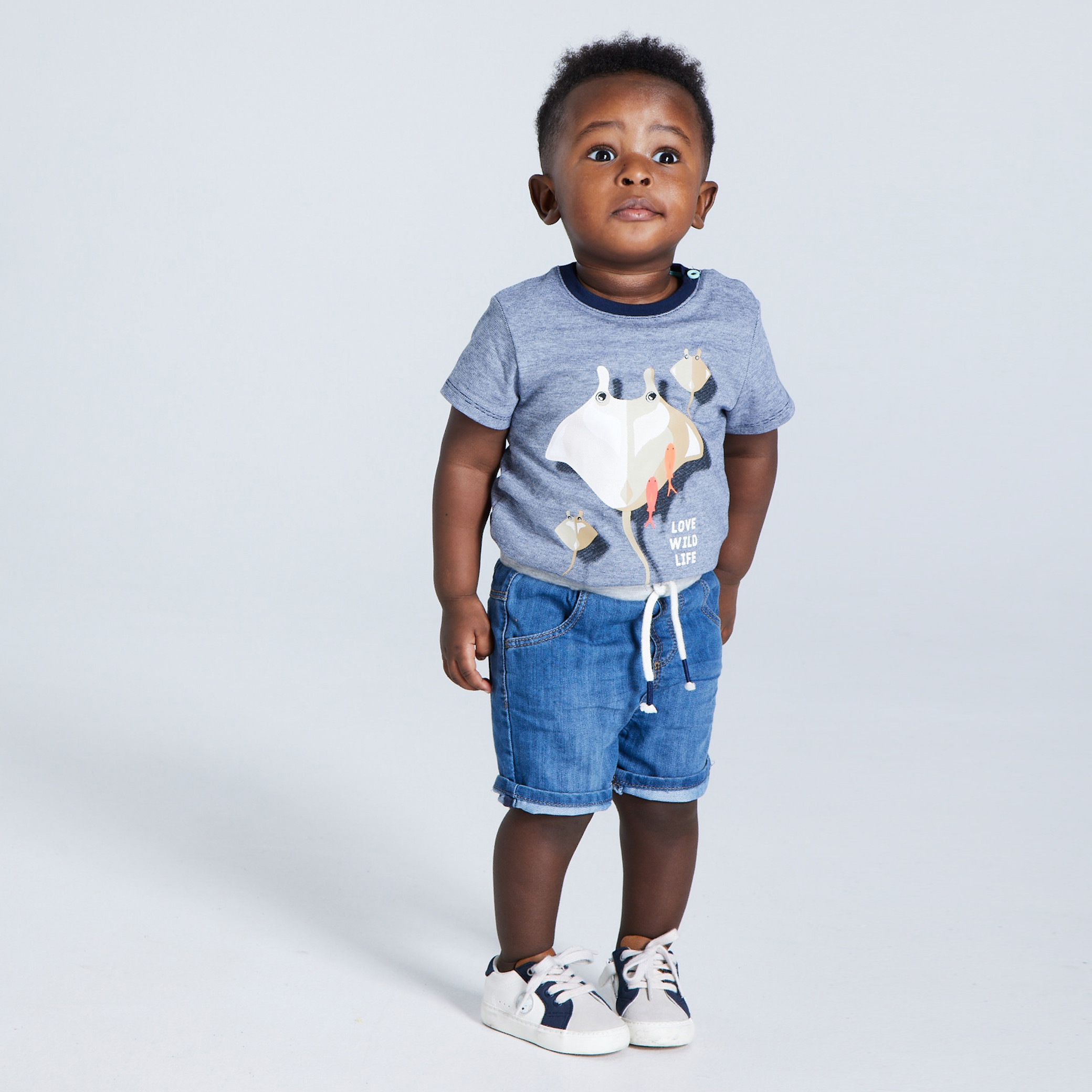 Short denim bleu bébé garçon - Denim bleu stone