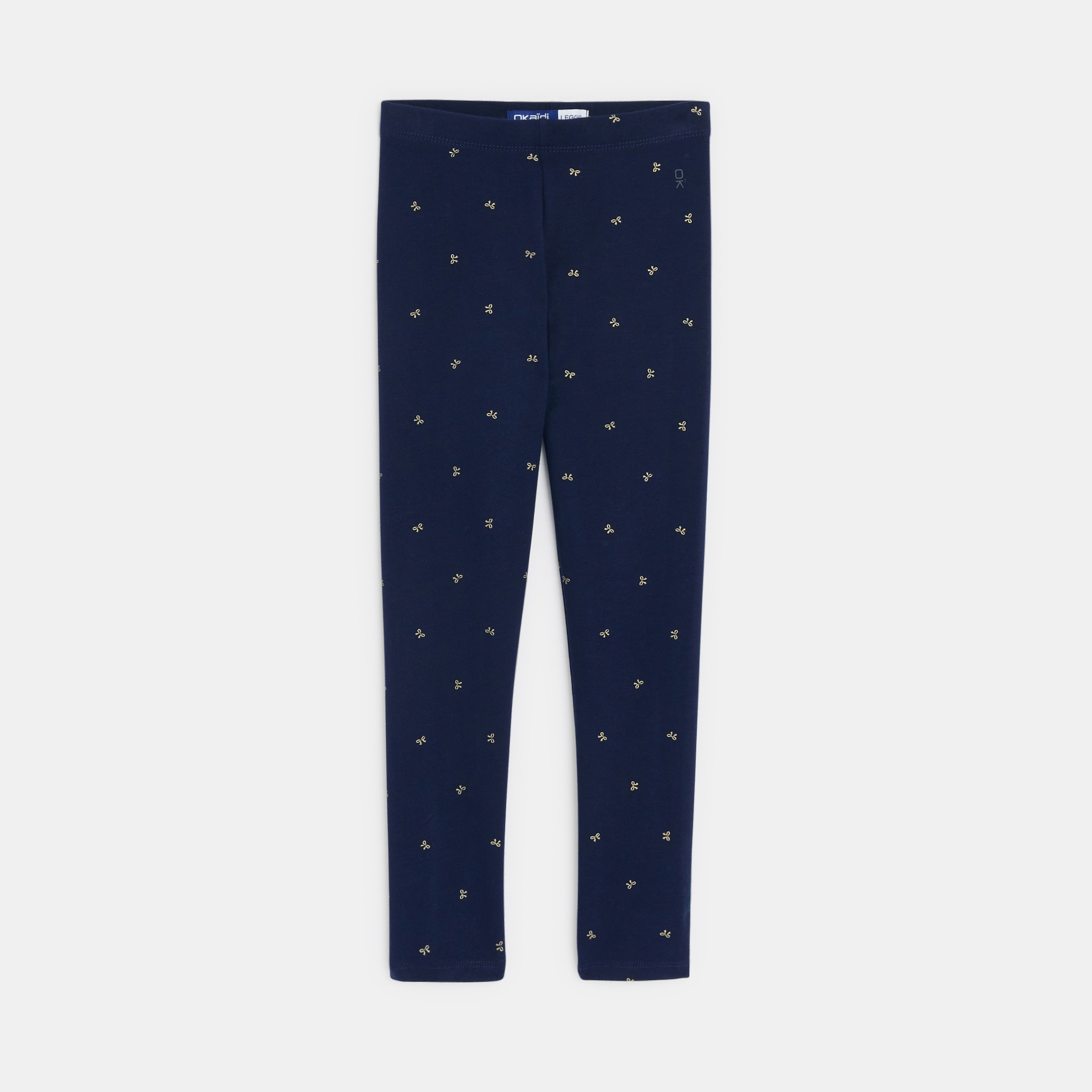 Legging chaud imprimé noir Fille - Bleu Fonce