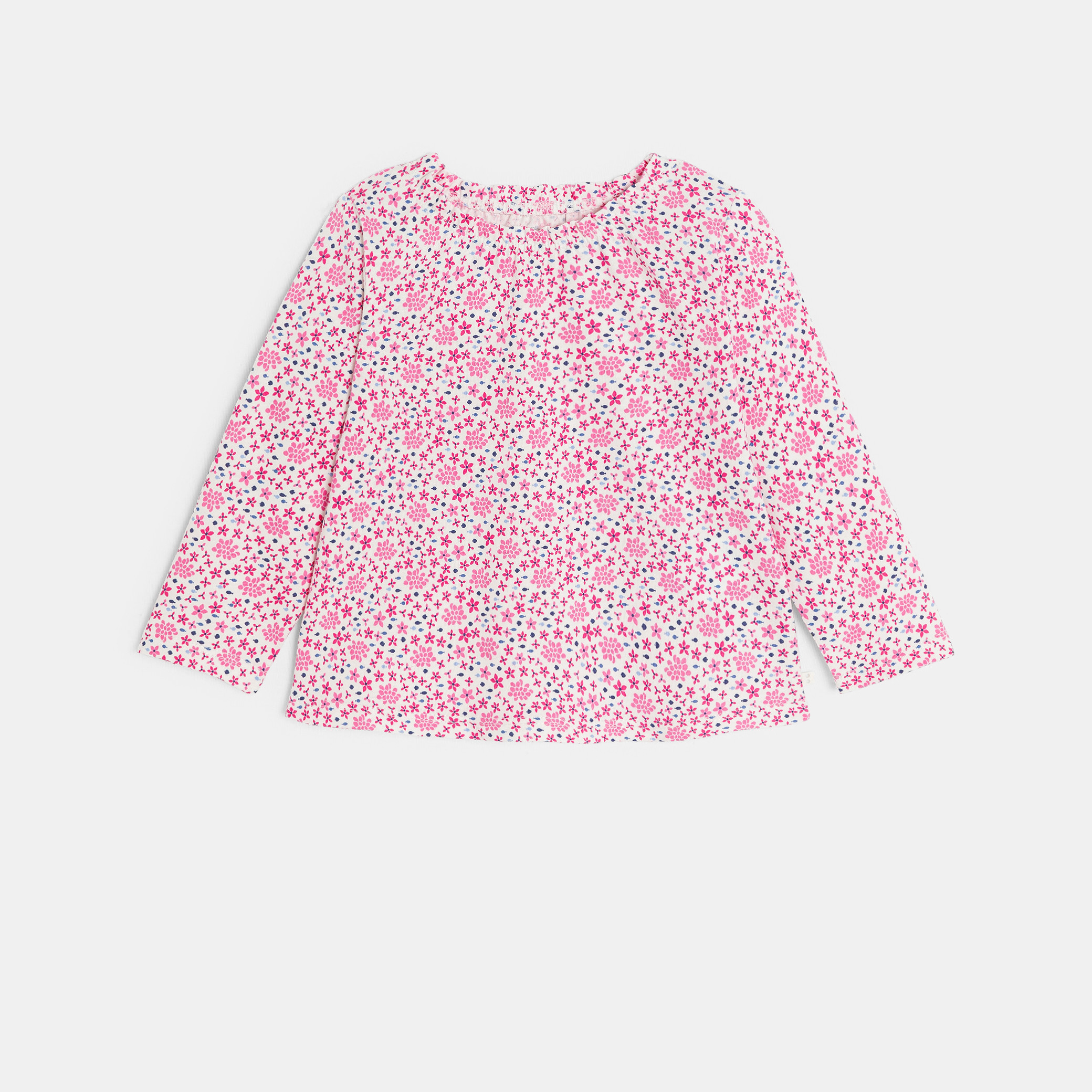 Tunique manches longues étoiles rose bébé fille - Imprimé rose