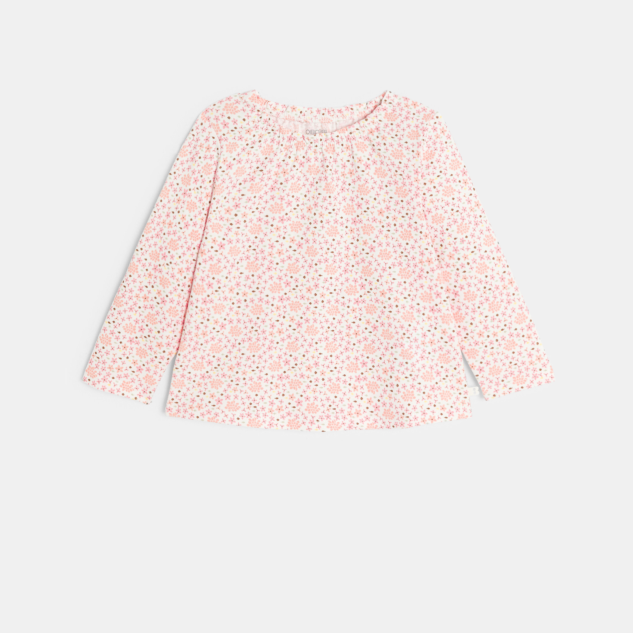 Tunique manches longues étoiles rose bébé fille - Imprimé orange