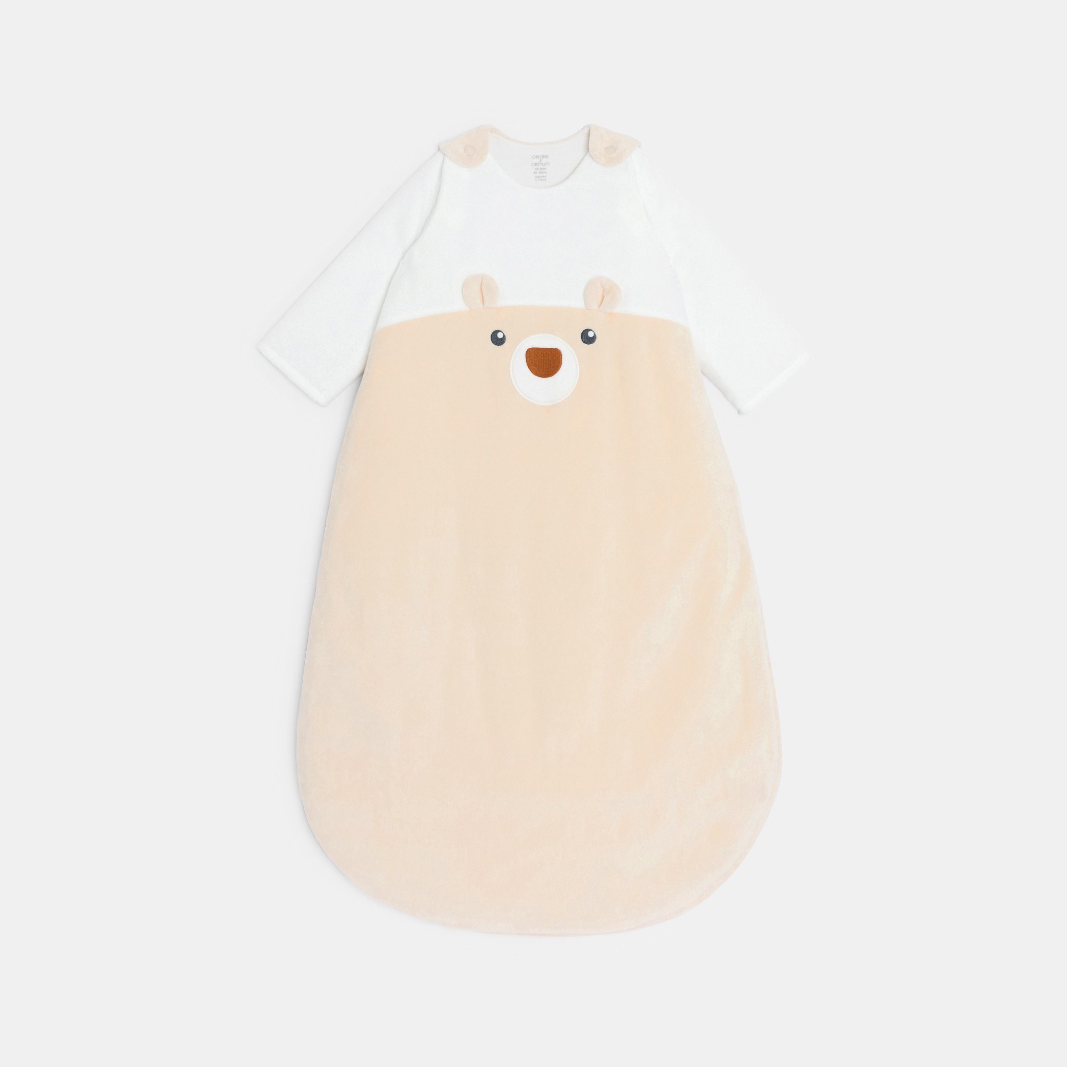 Gigoteuse velours manches amovibles beige bébé fille - Beige