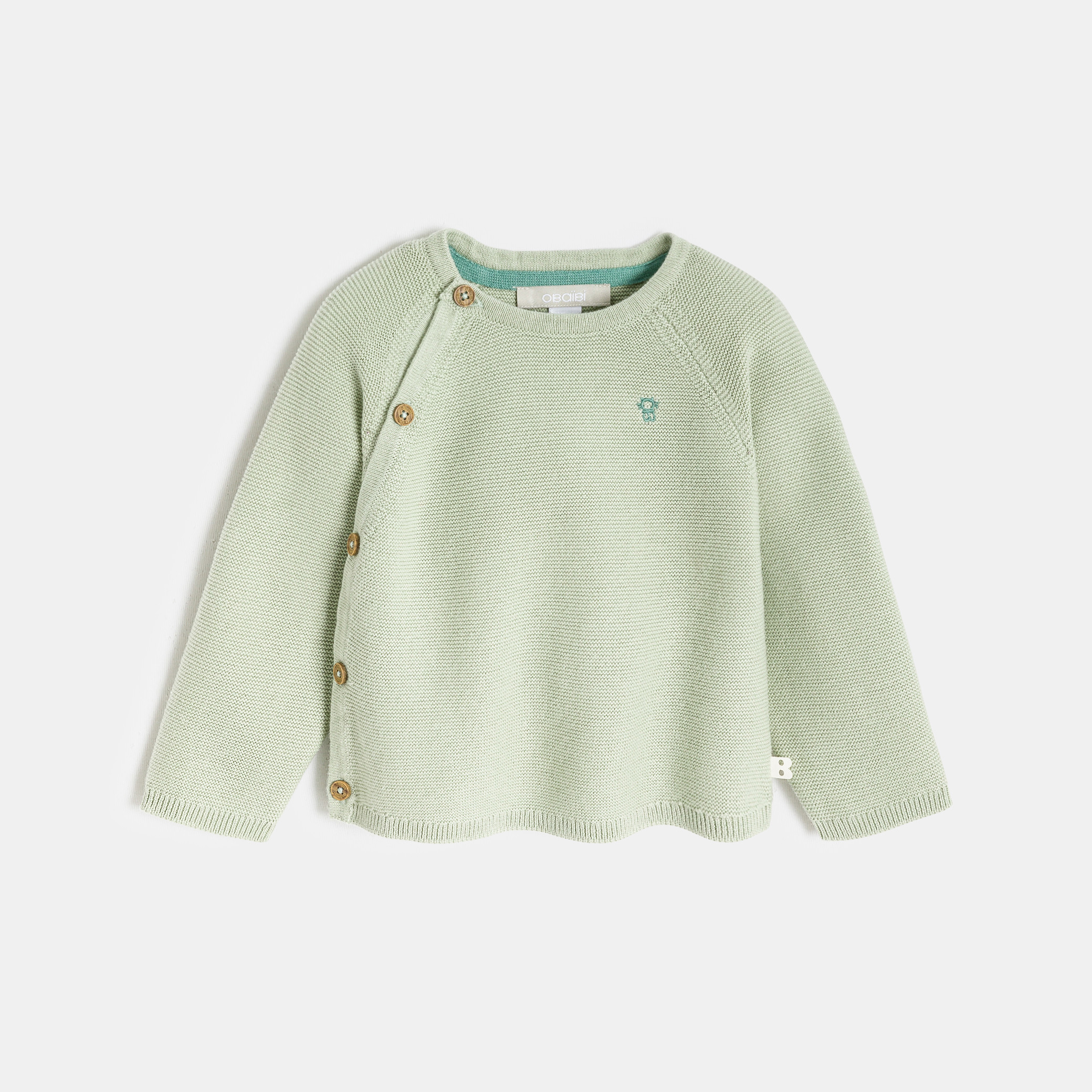 Brassière maille tricot vert bébé garçon naissance - Vert Amande