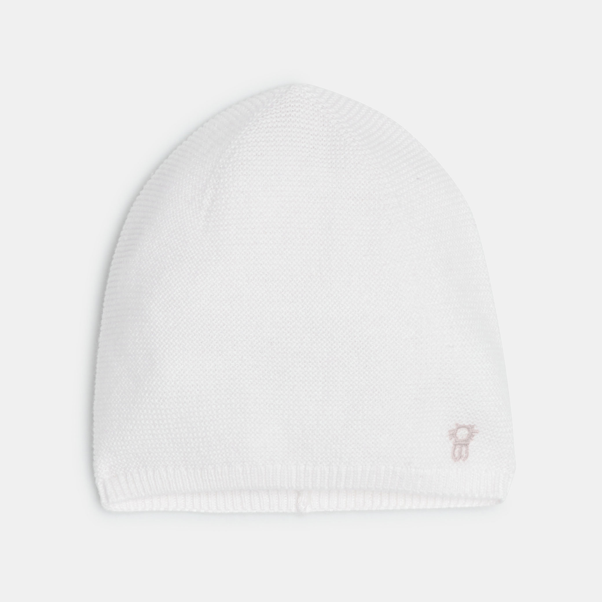 Bonnet en maille côtelée blanc naissance - blanc
